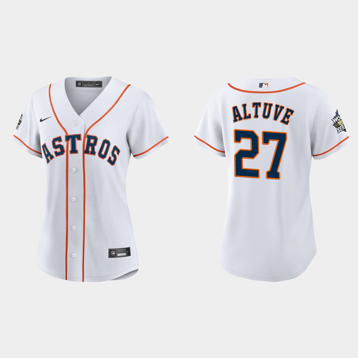 Women Houston Astros Jose Altuve White 2022 World Series Jersey