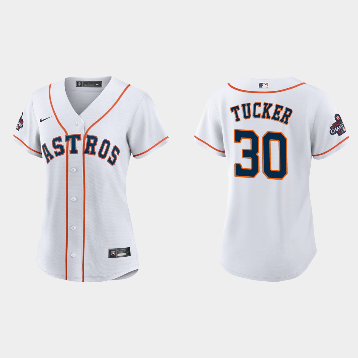 Women Houston Astros Kyle Tucker White 2022 World Series Champions Jersey