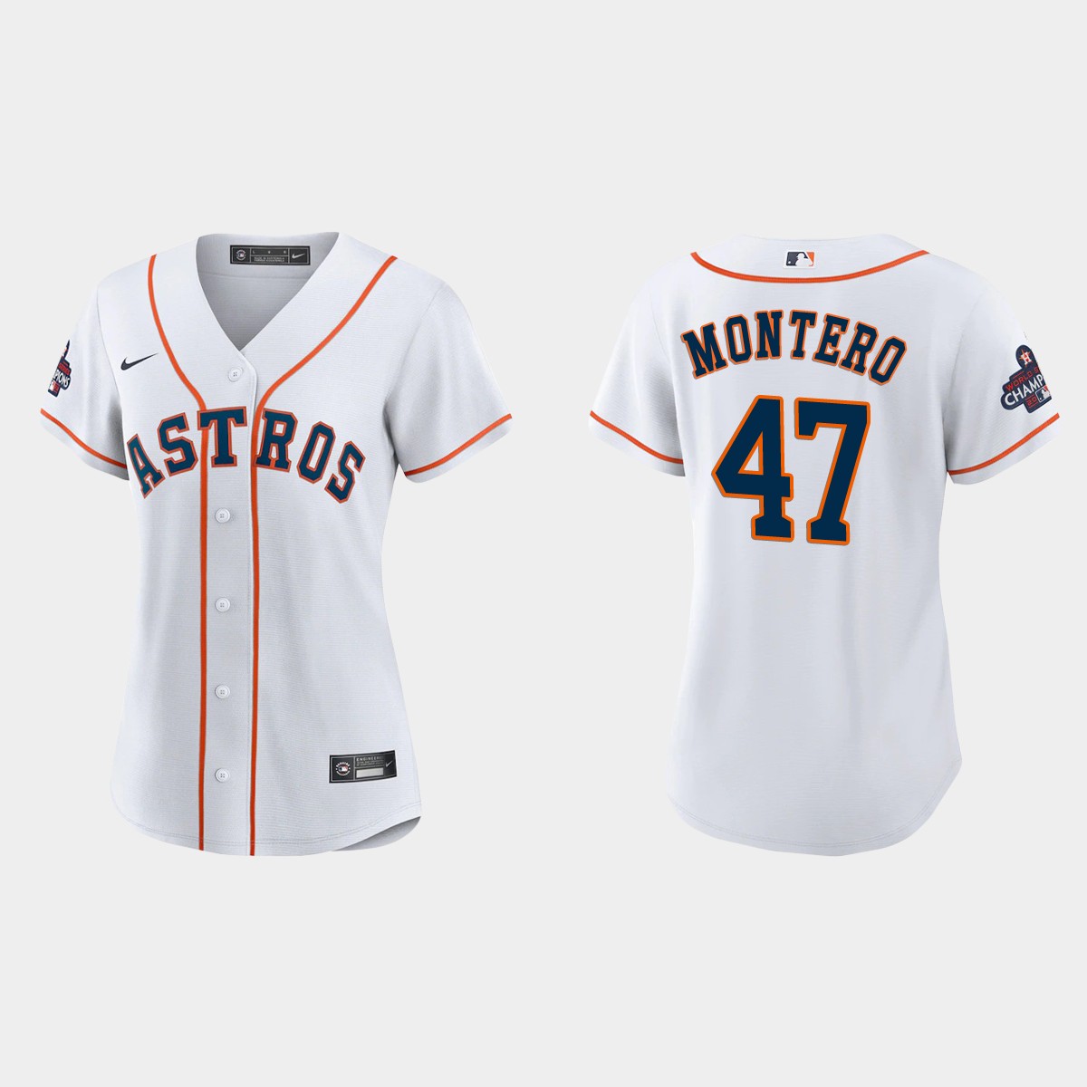 Women Houston Astros Rafael Montero White 2022 World Series Champions Jersey