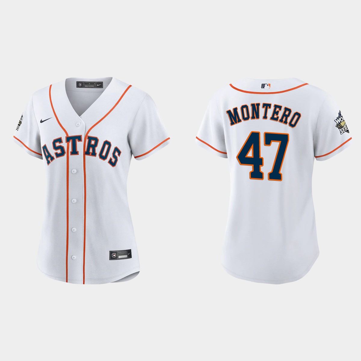 Women Houston Astros Rafael Montero White 2022 World Series Jersey