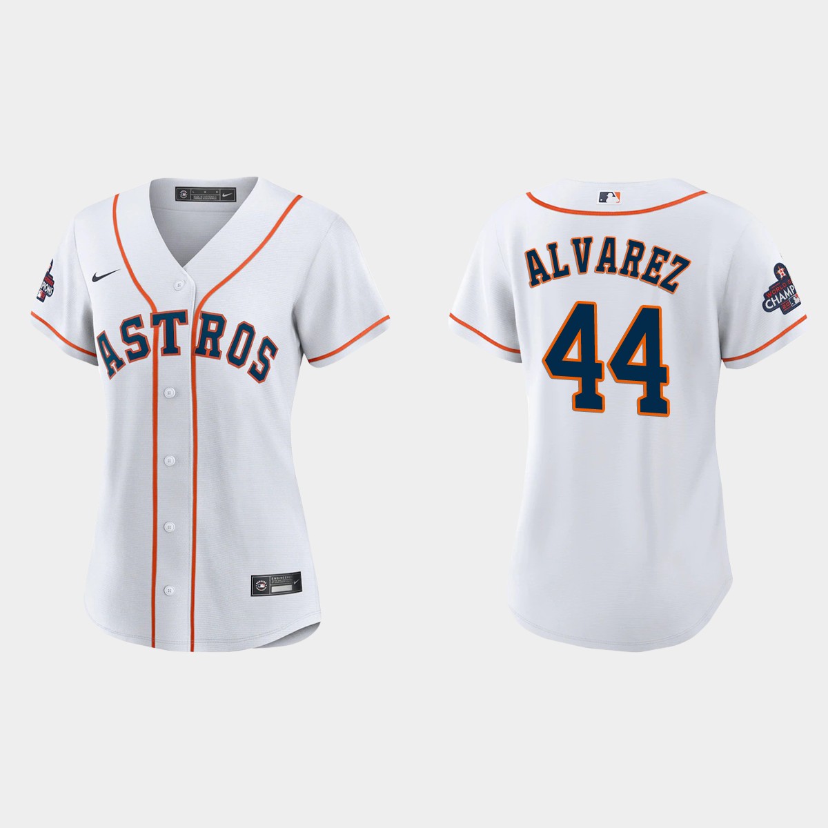 Women Houston Astros Yordan Alvarez White 2022 World Series Champions Jersey