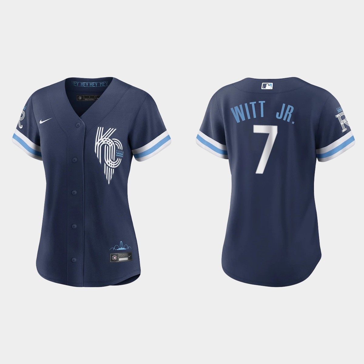 Women Kansas City Royals Bobby Witt Jr. Navy 2022 City Connect Jersey
