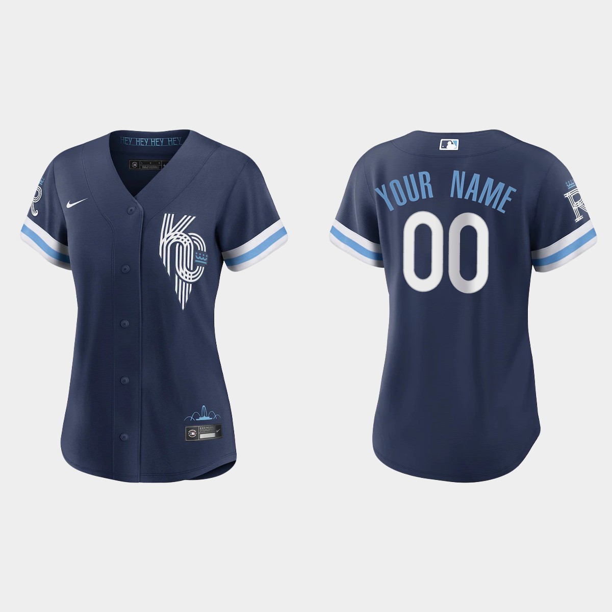 Women Kansas City Royals Custom Navy 2022 City Connect Jersey