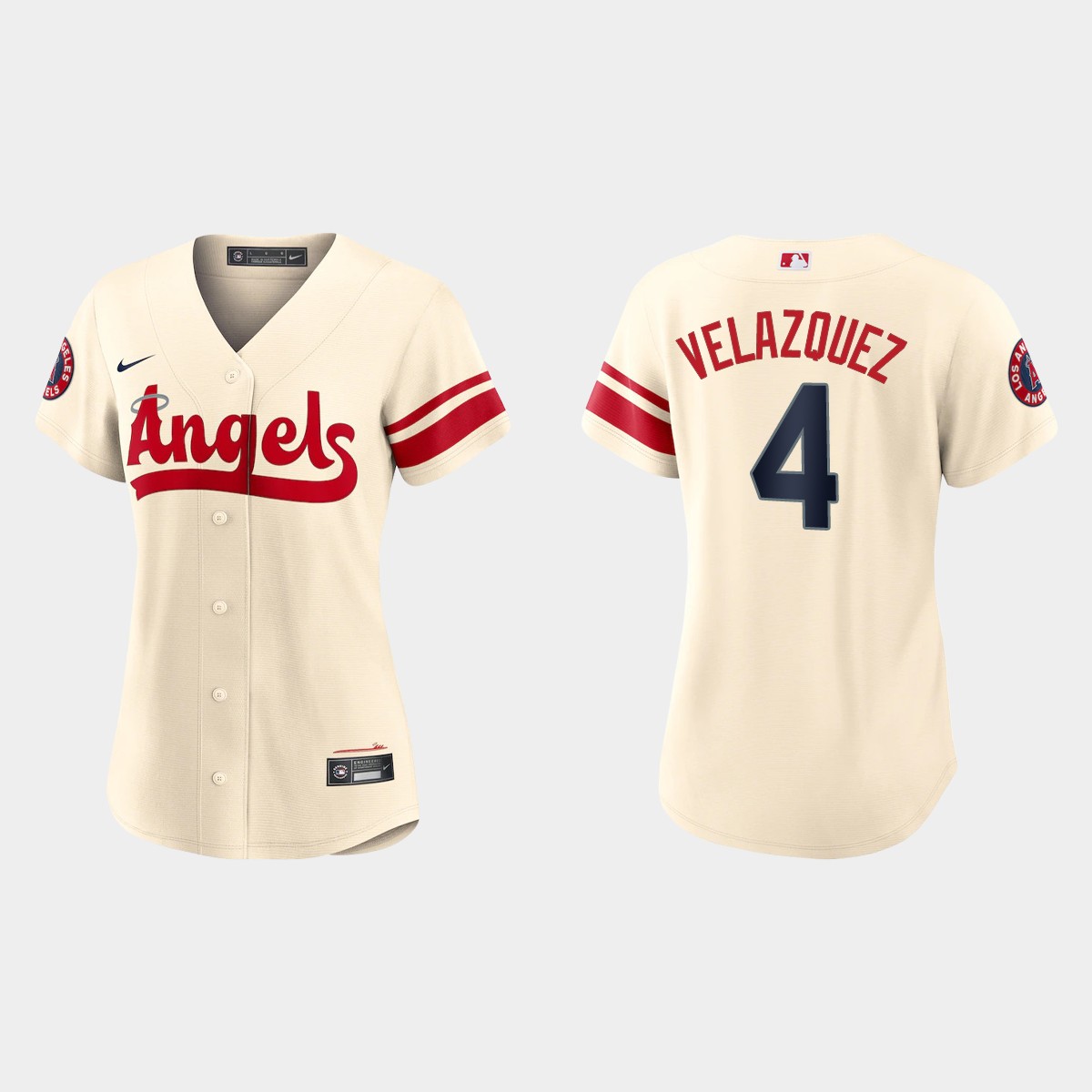 Women Los Angeles Angels Andrew Velazquez Cream 2022 City Connect Jersey