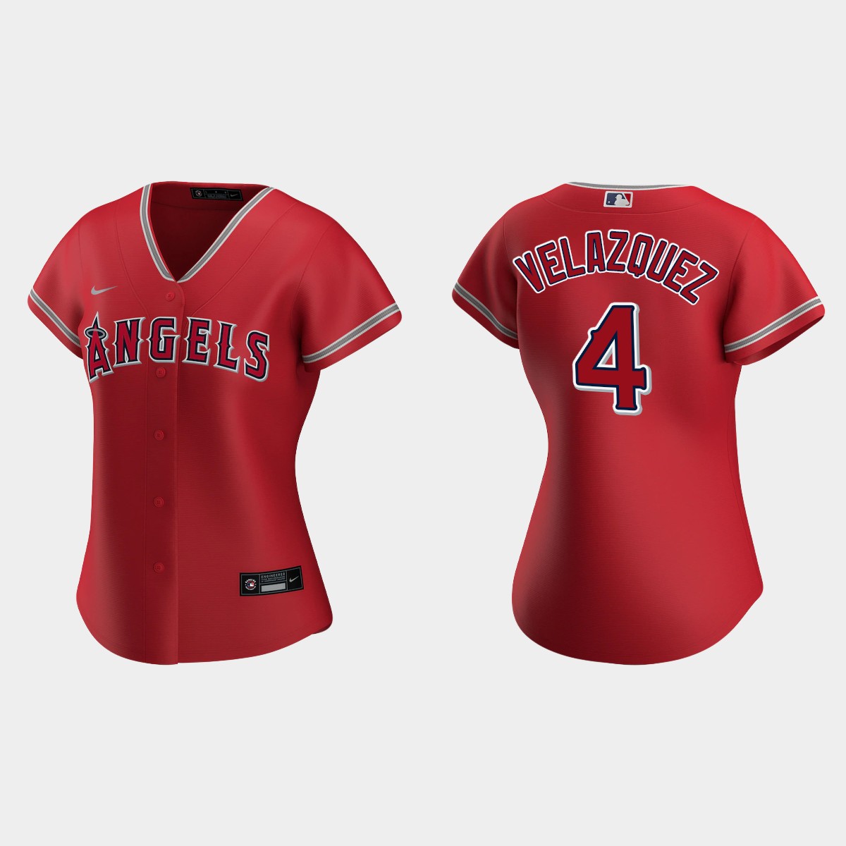 Women Los Angeles Angels Andrew Velazquez Red Jersey