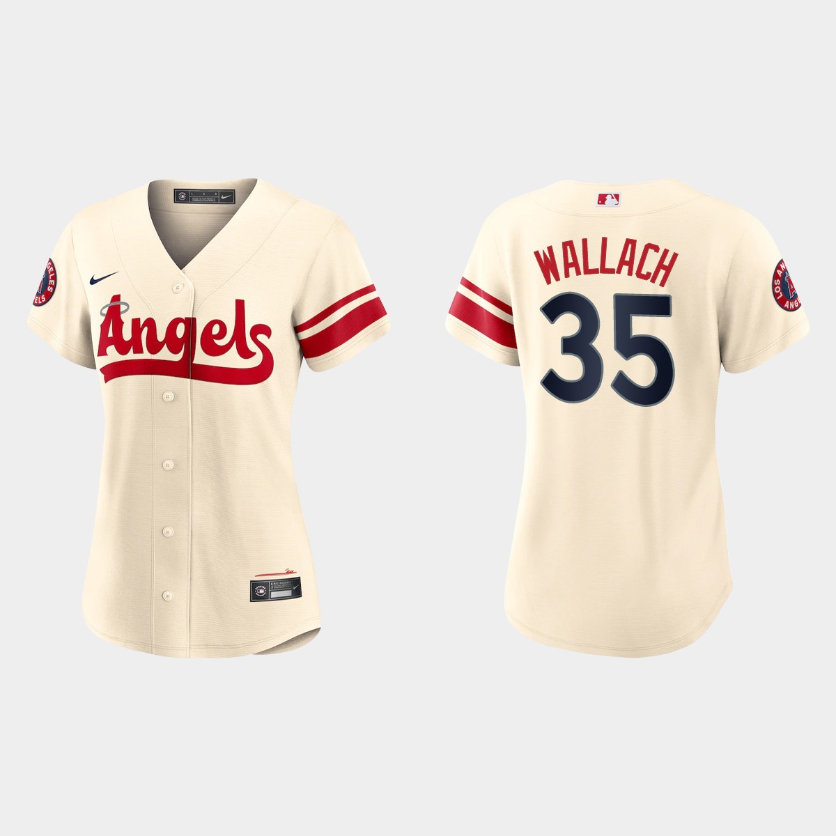 Women Los Angeles Angels Chad Wallach Cream 2022 City Connect Jersey