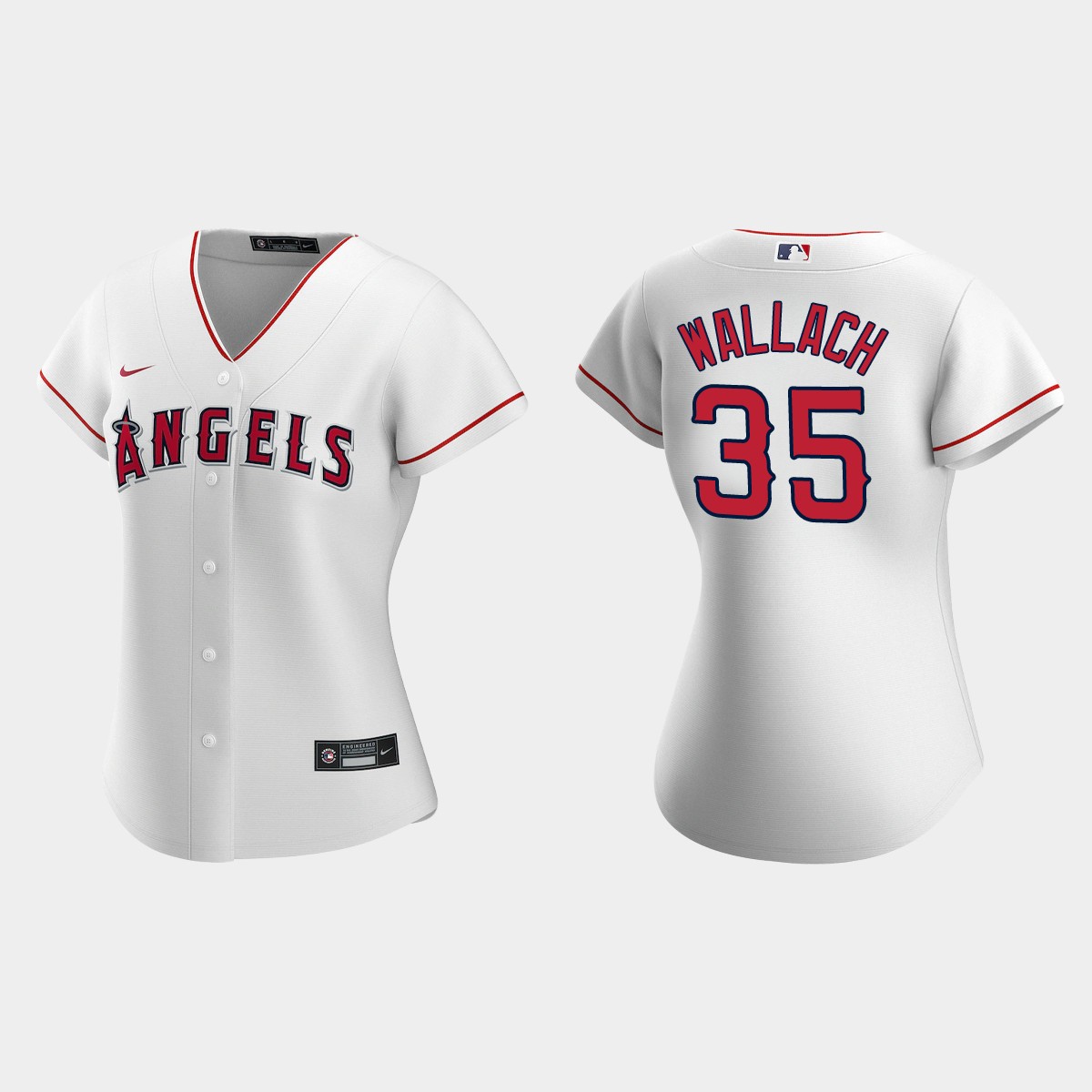Women Los Angeles Angels Chad Wallach White Jersey