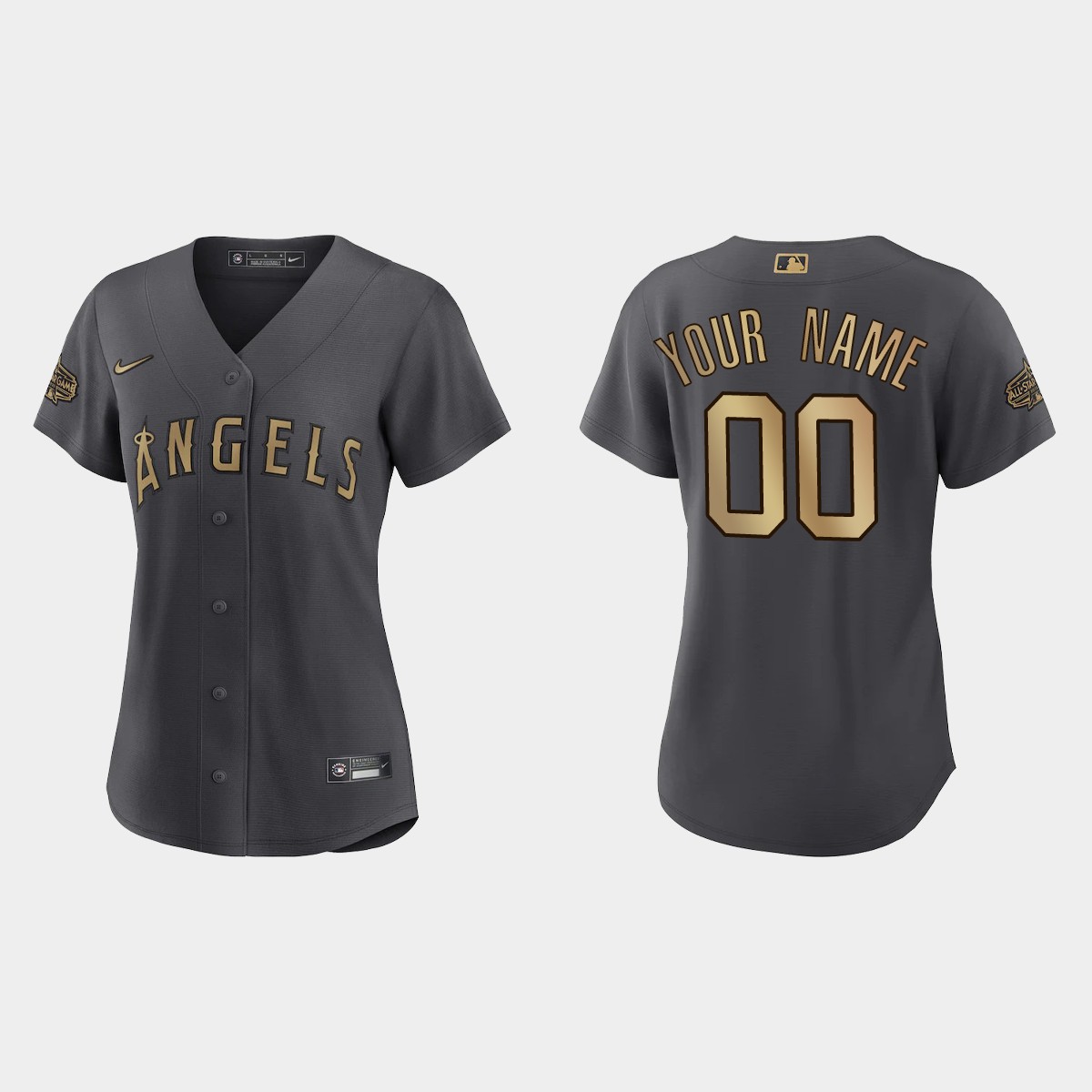 Women Los Angeles Angels Custom Charcoal 2022 MLB All-Star Game Jersey