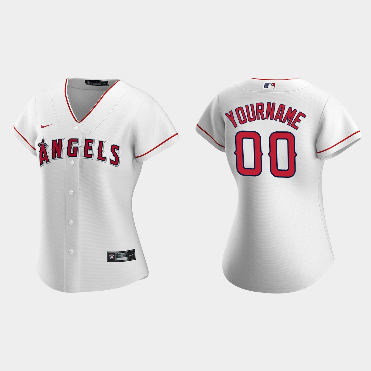 Women Los Angeles Angels Custom White Home Jersey