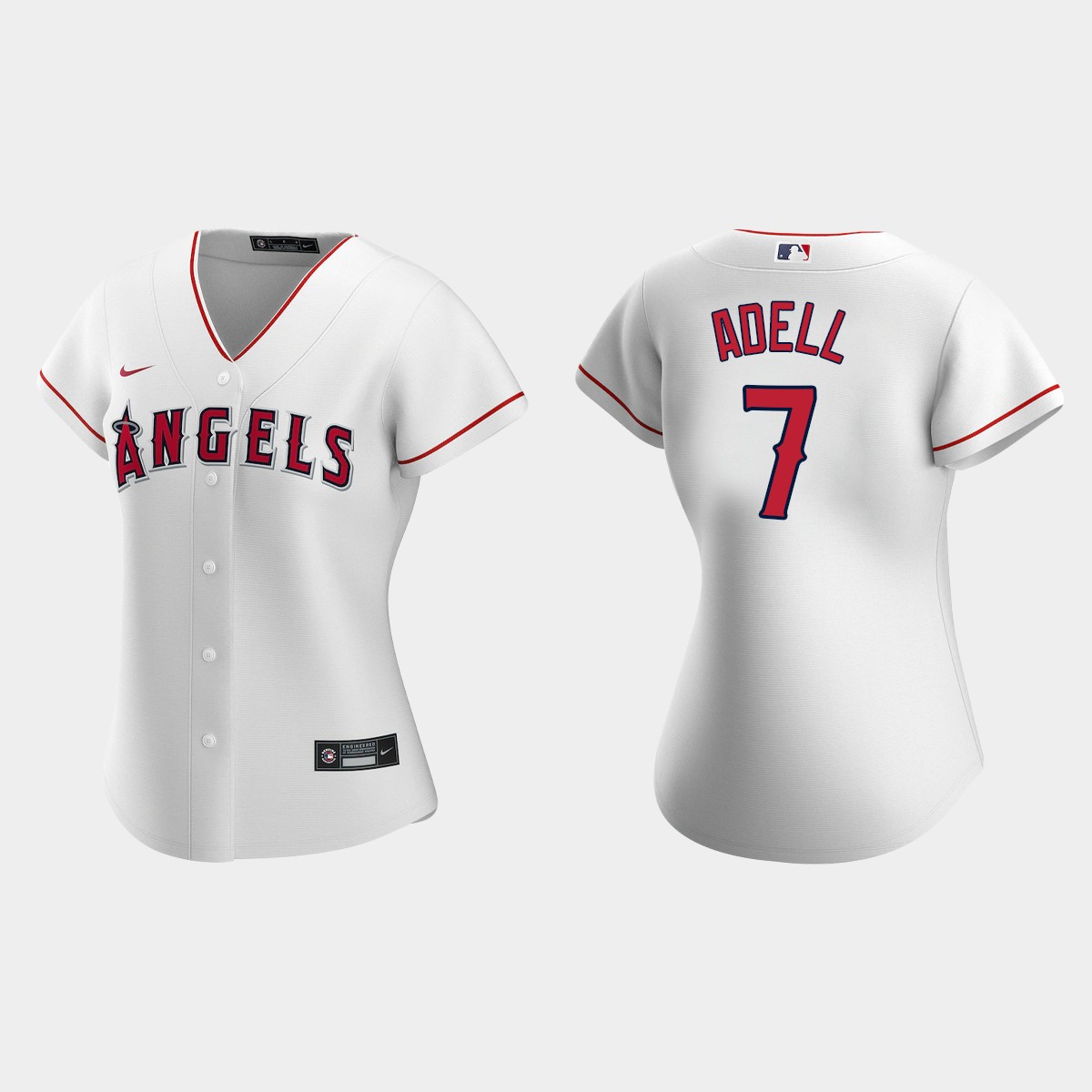 Women Los Angeles Angels Jo Adell White Home Jersey