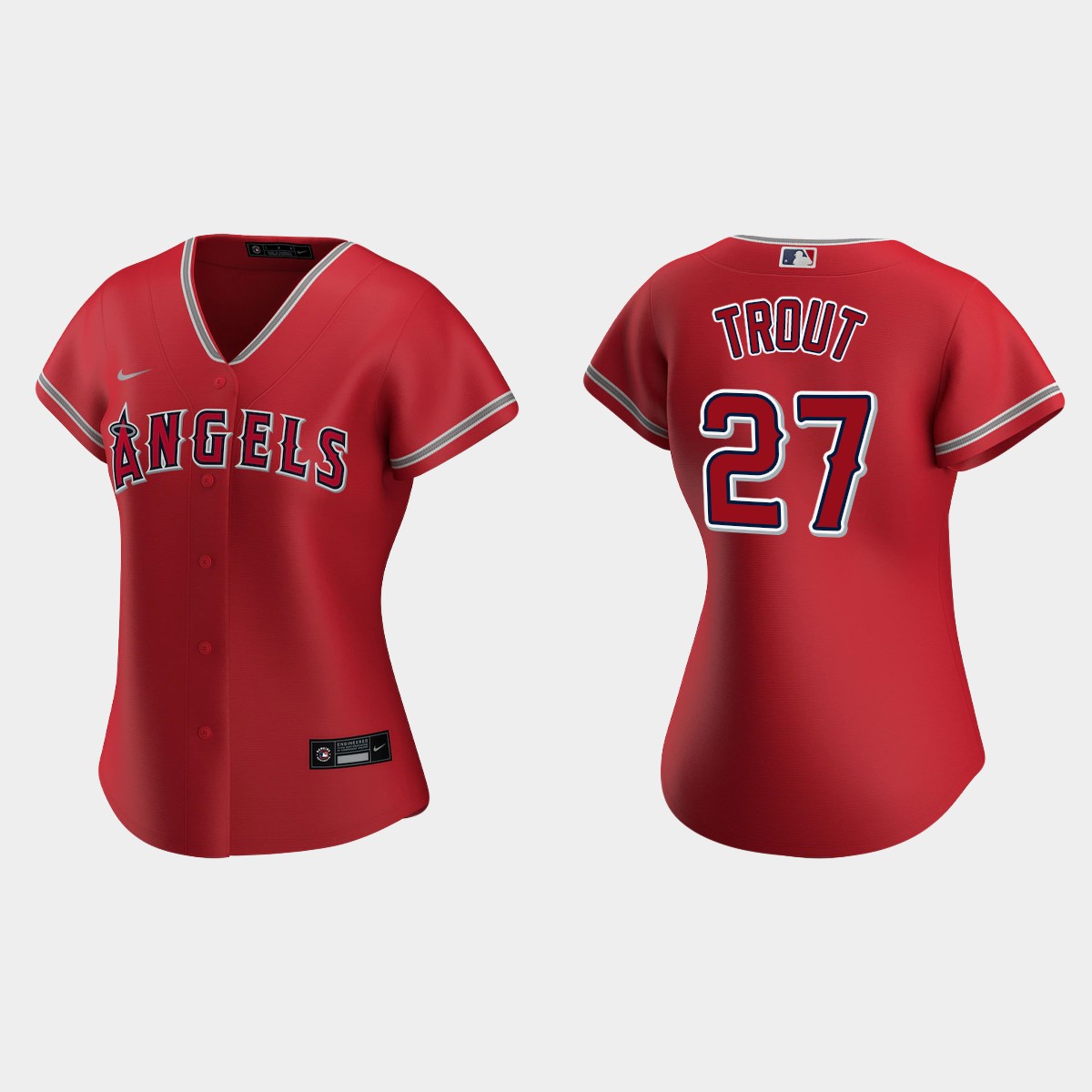 Women Los Angeles Angels Mike Trout Red Jersey