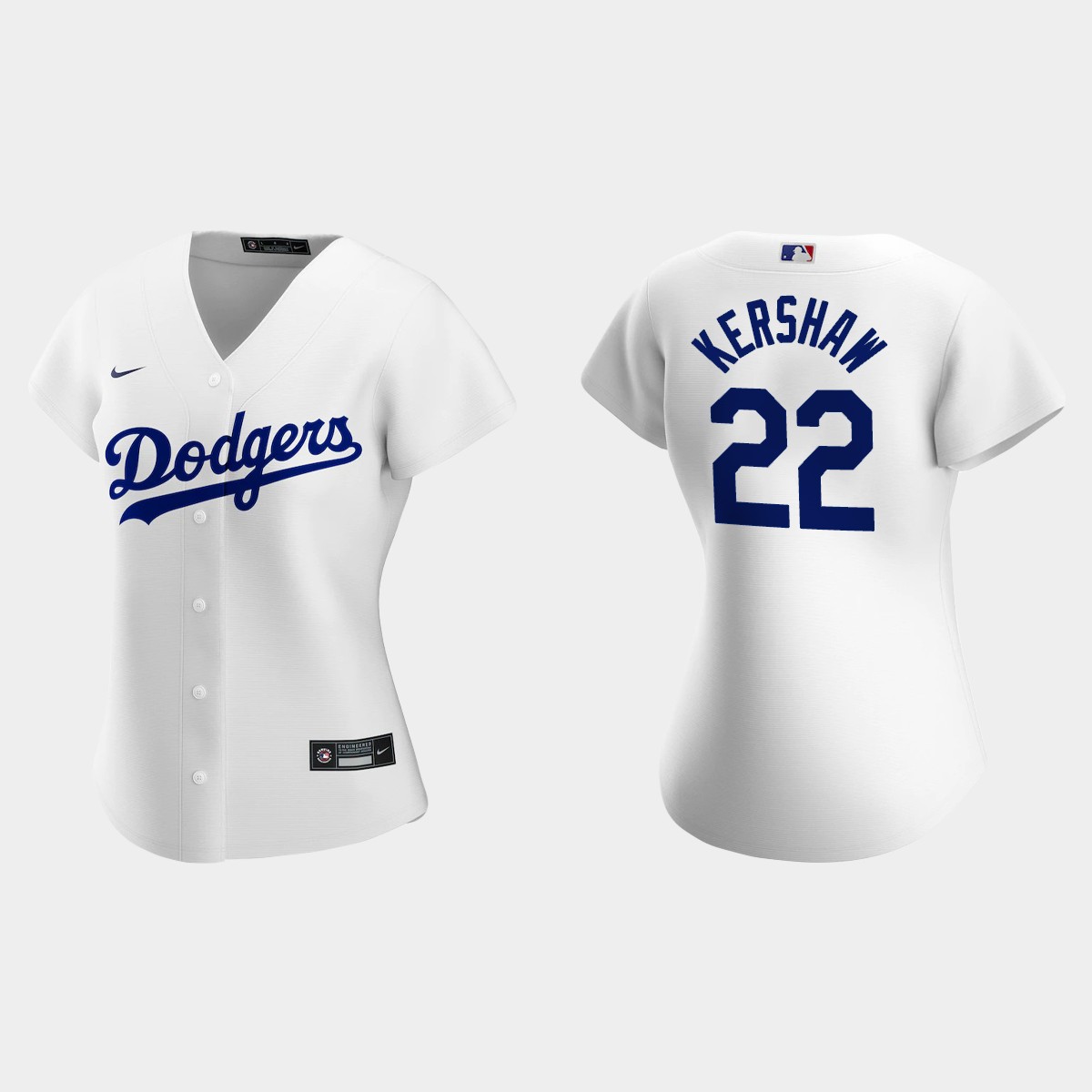 Women Los Angeles Dodgers Clayton Kershaw White Home Jersey
