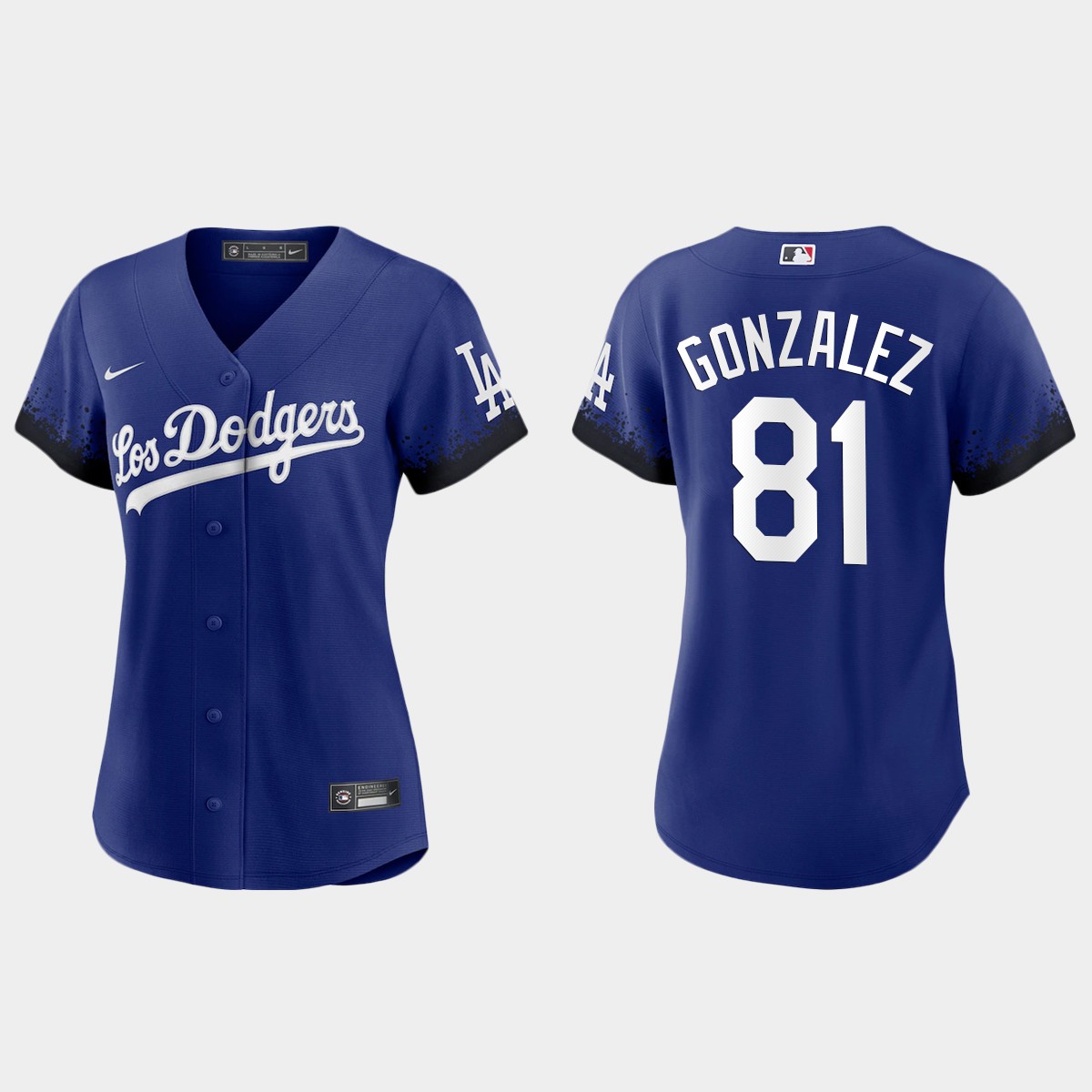 Women Los Angeles Dodgers Victor Gonzalez Royal 2021 City Connect Jersey