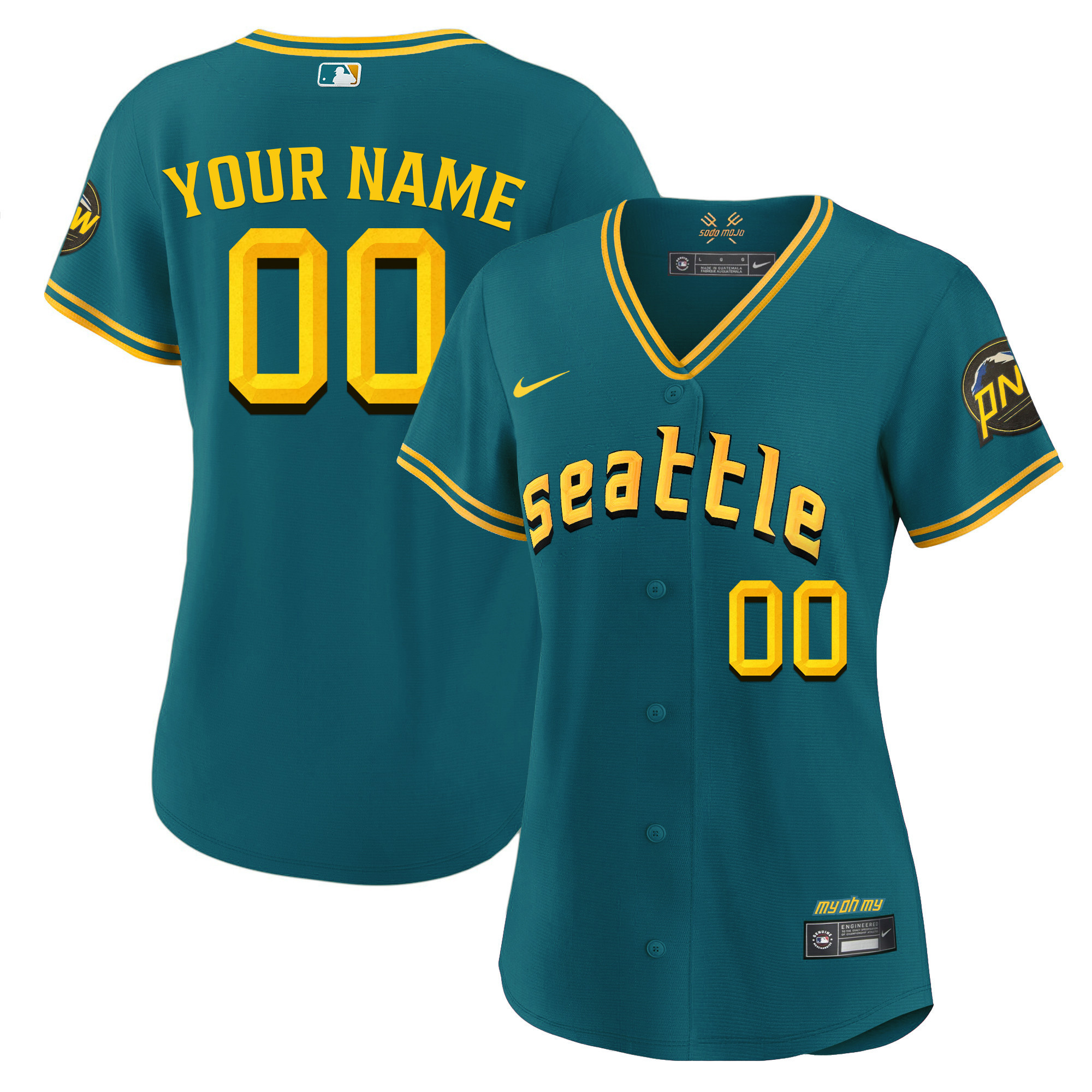 Women Seattle Mariners 2023 City Connect Fan Made Edition Custom Cool Aqua Jersey - All Stitched