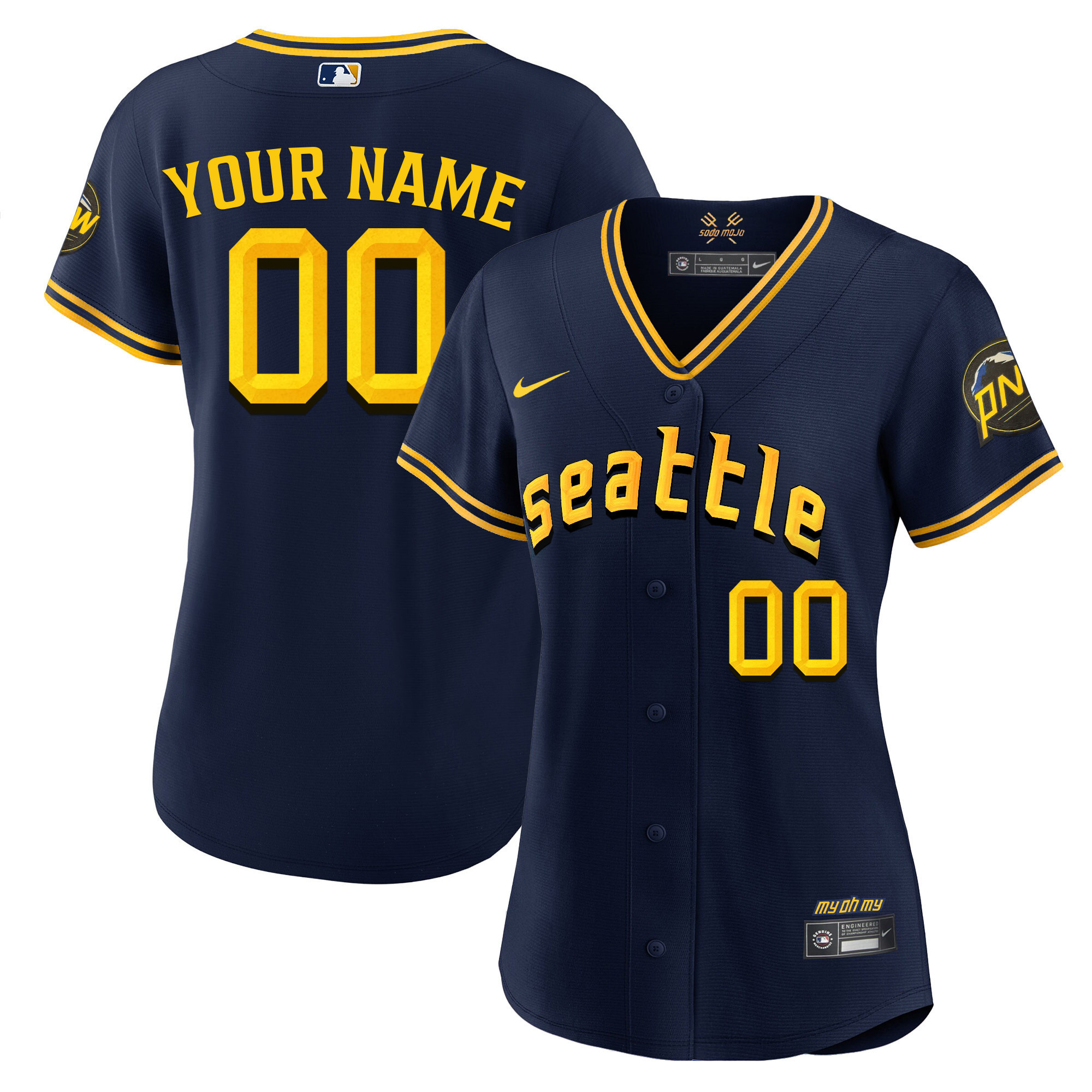 Women Seattle Mariners 2023 City Connect Fan Made Edition Custom Cool Navy Jersey - All Stitched