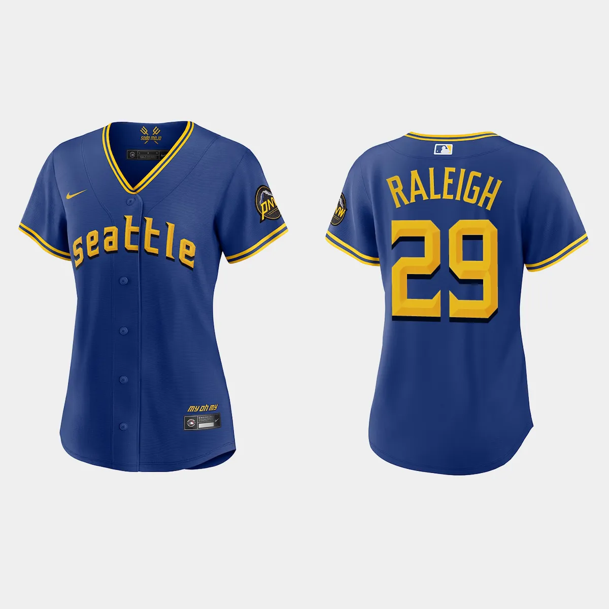 Women Seattle Mariners Cal Raleigh Royal 2023 City Connect Jersey