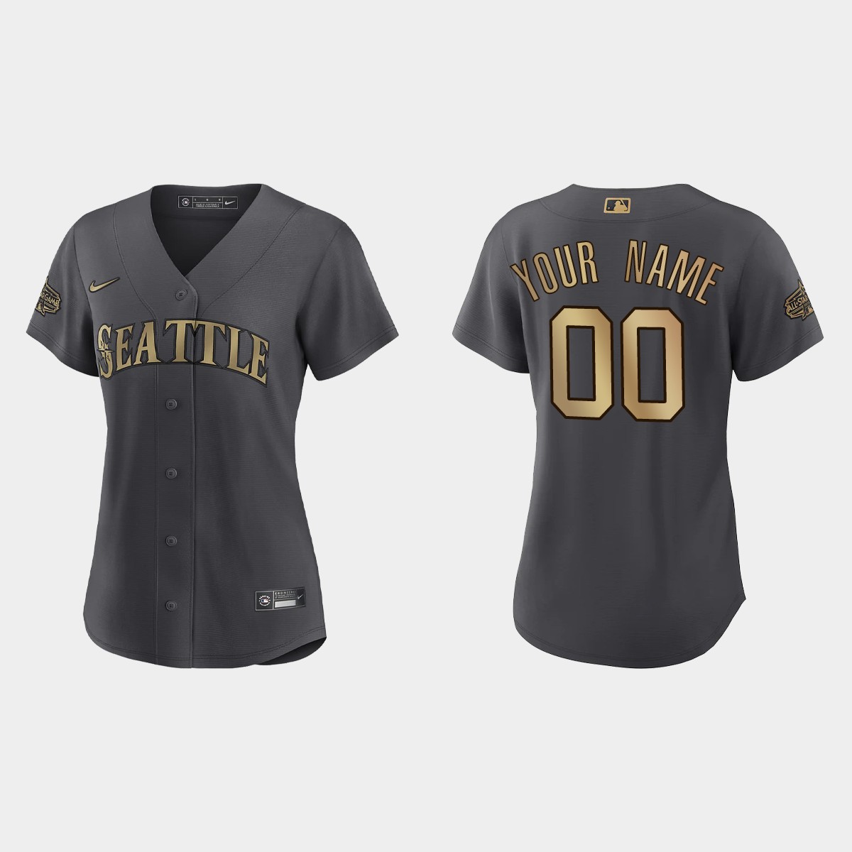 Women Seattle Mariners Custom Charcoal 2022 MLB All-Star Game Jersey