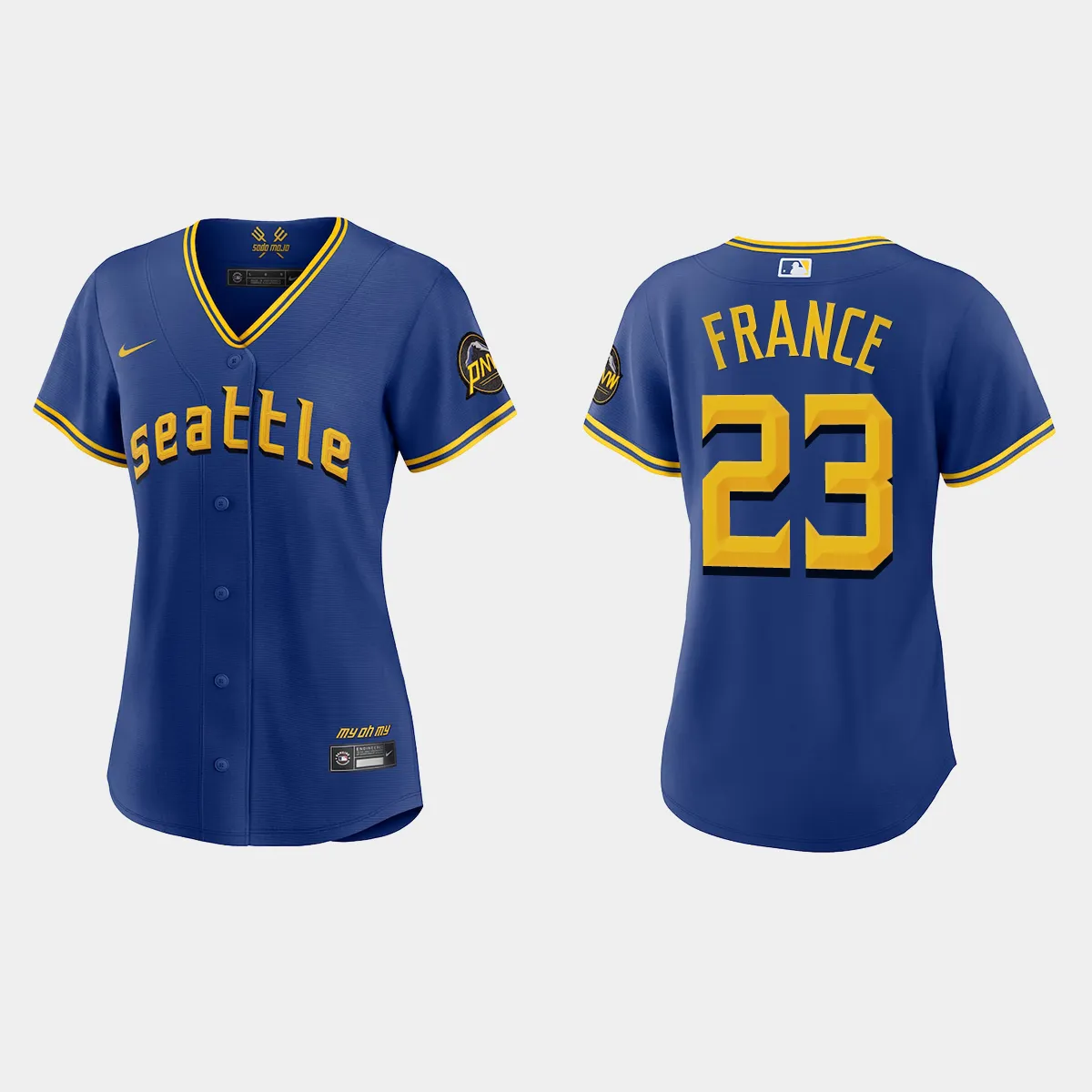 Women Seattle Mariners Ty France Royal 2023 City Connect Jersey