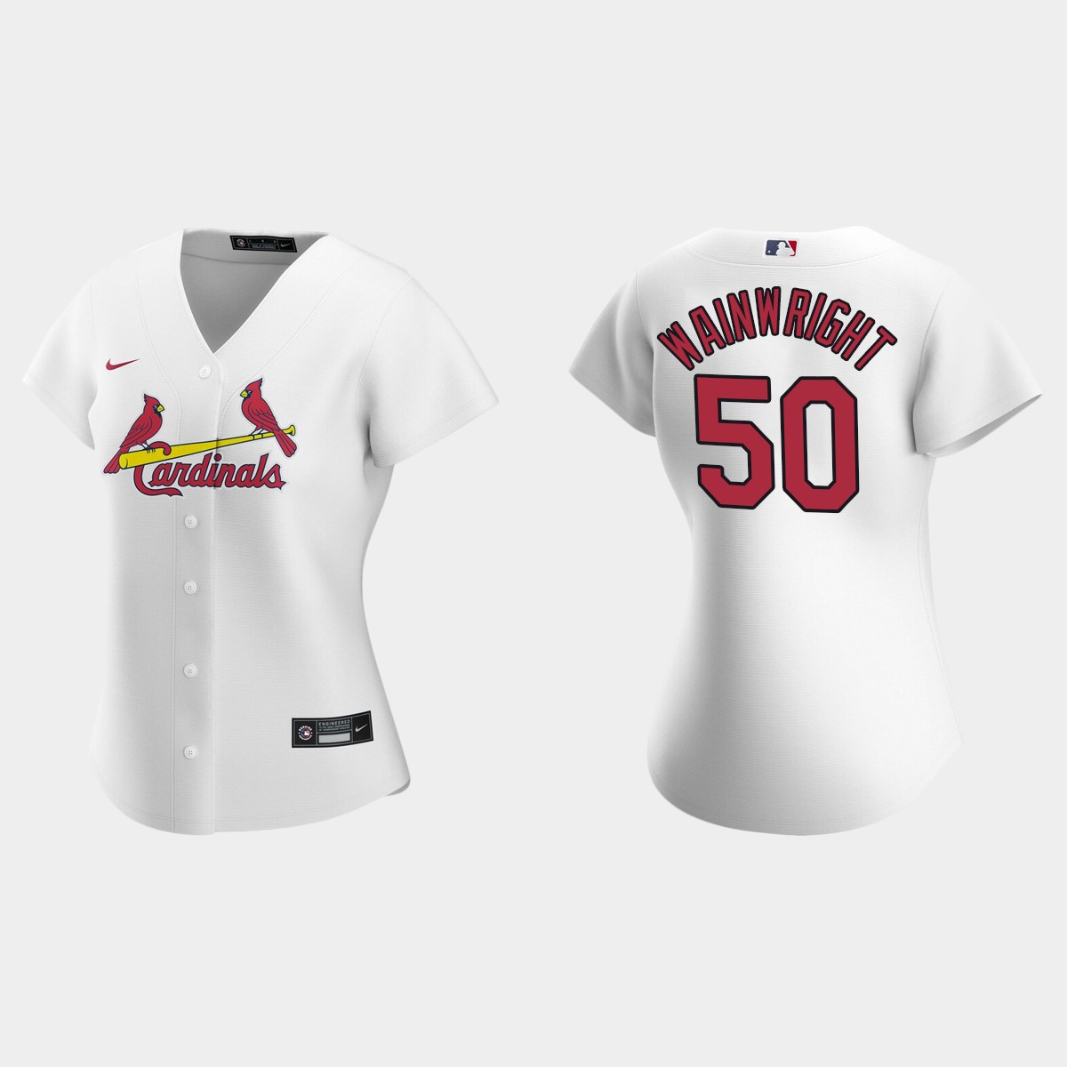 Women St. Louis Cardinals Adam Wainwright White 2020 Home Jersey