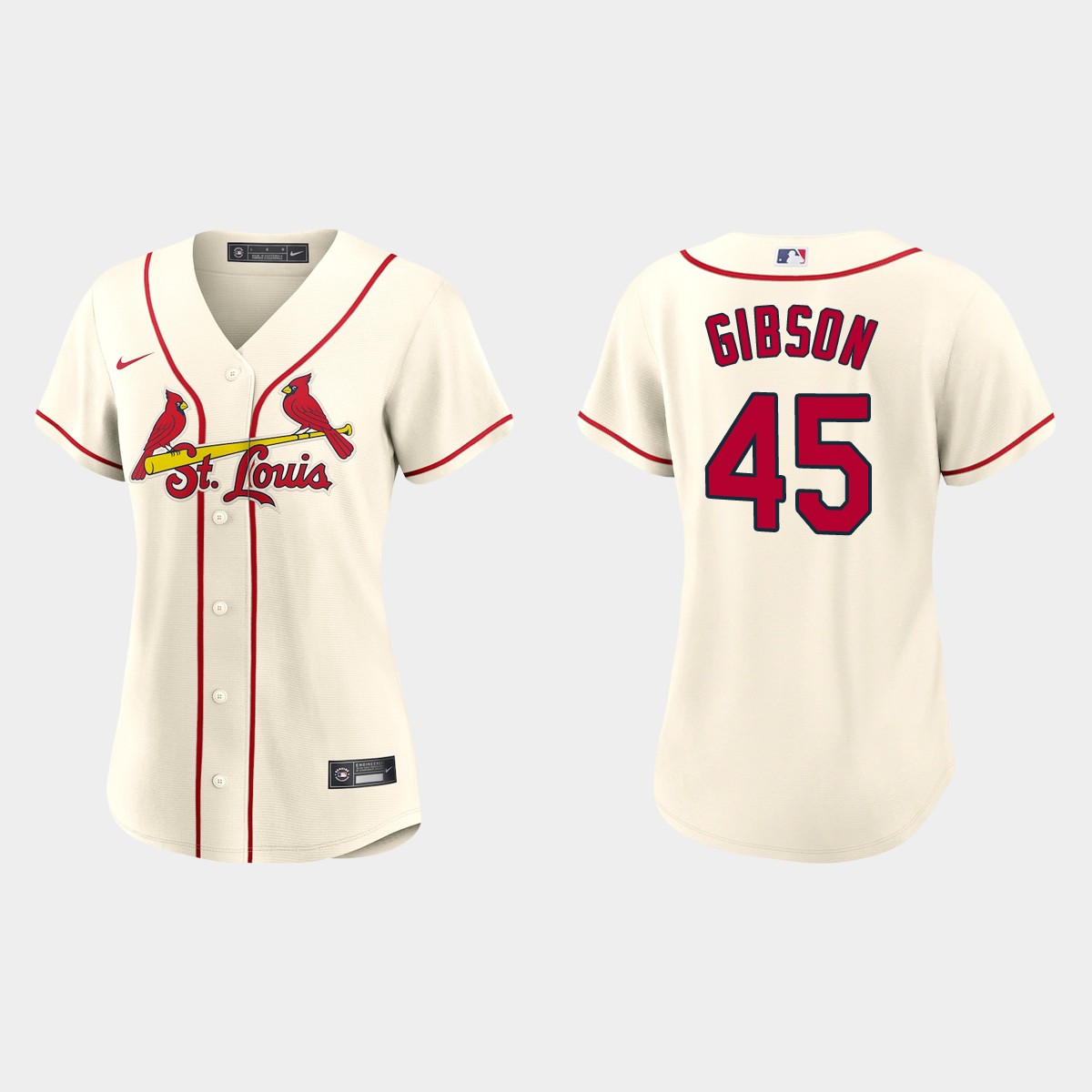 Women St. Louis Cardinals Bob Gibson Cream Jersey