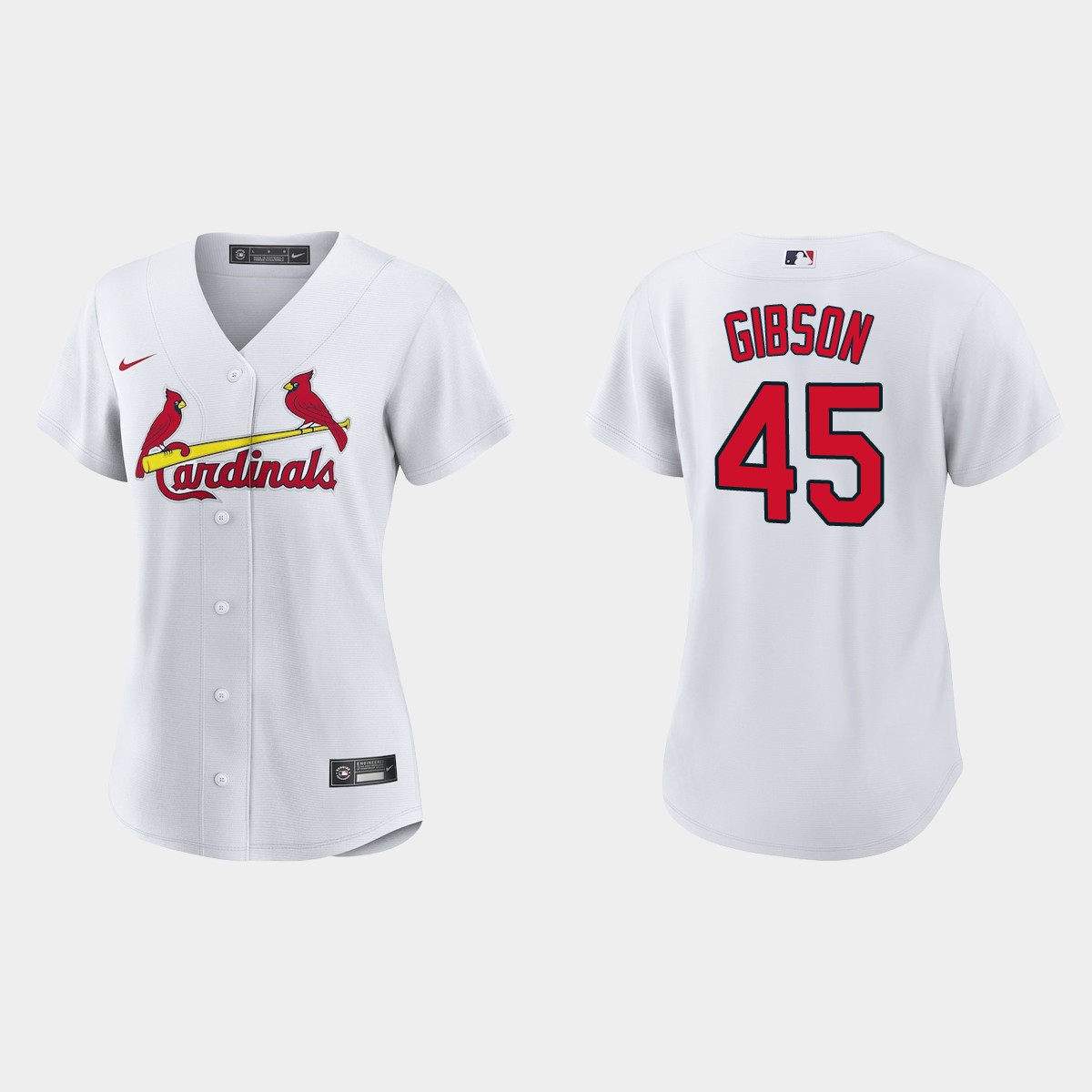 Women St. Louis Cardinals Bob Gibson White Jersey