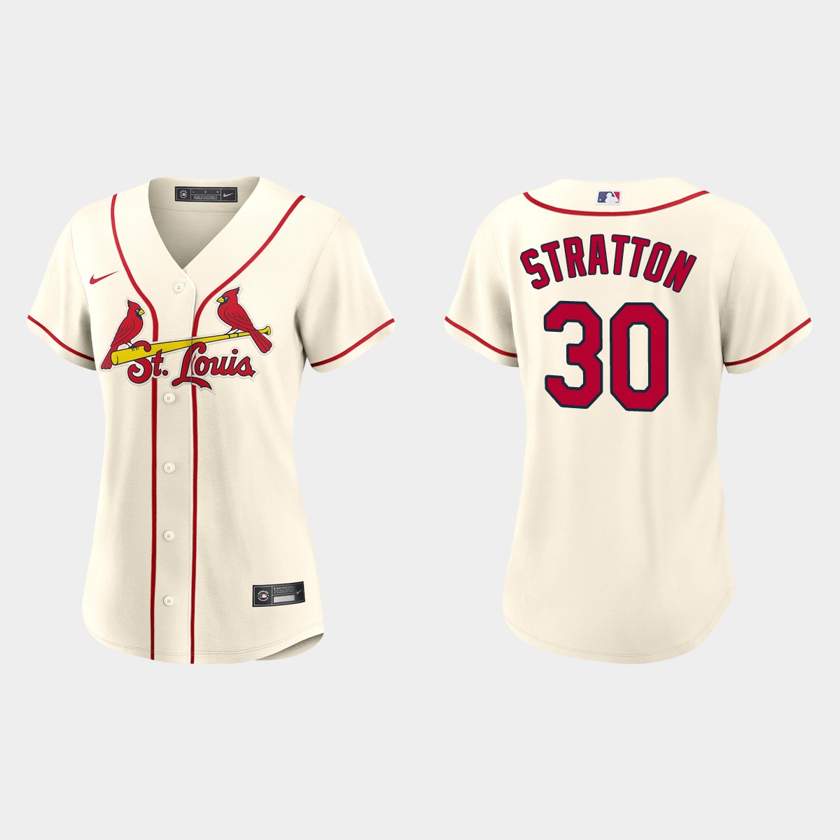Women St. Louis Cardinals Chris Stratton Cream Jersey