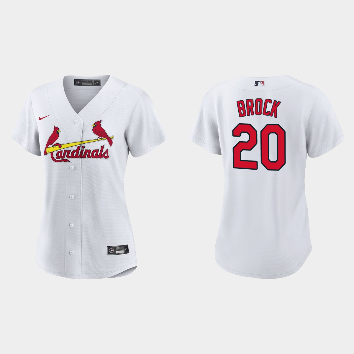 Women St. Louis Cardinals Lou Brock White Jersey
