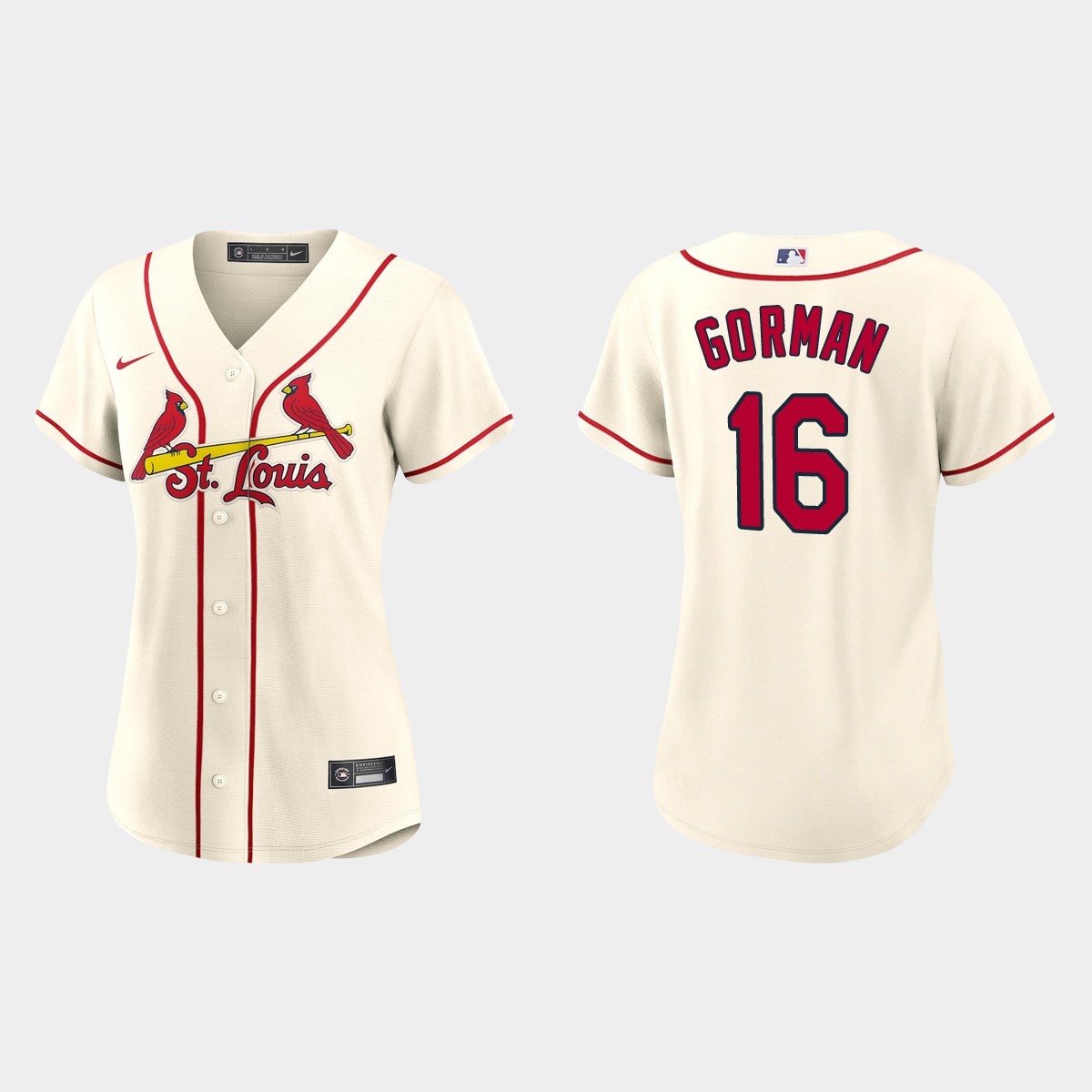 Women St. Louis Cardinals Nolan Gorman Cream Jersey