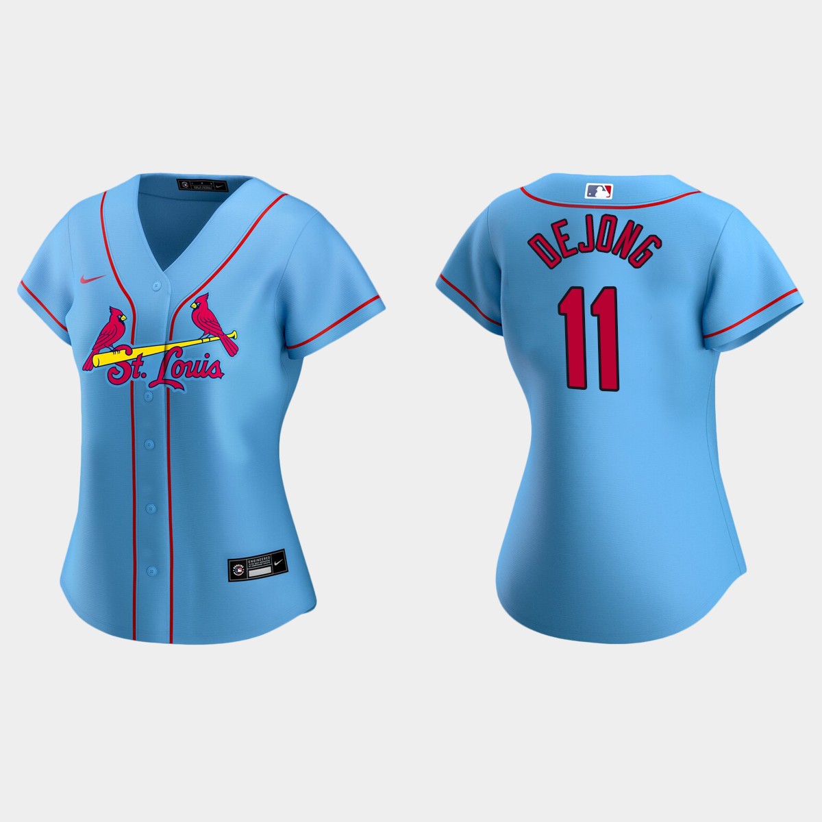 Women St. Louis Cardinals Paul DeJong Light Blue 2020 Alternate Jersey