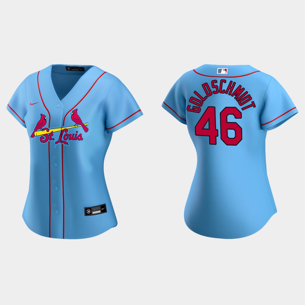 Women St. Louis Cardinals Paul Goldschmidt Light Blue 2020 Alternate Jersey