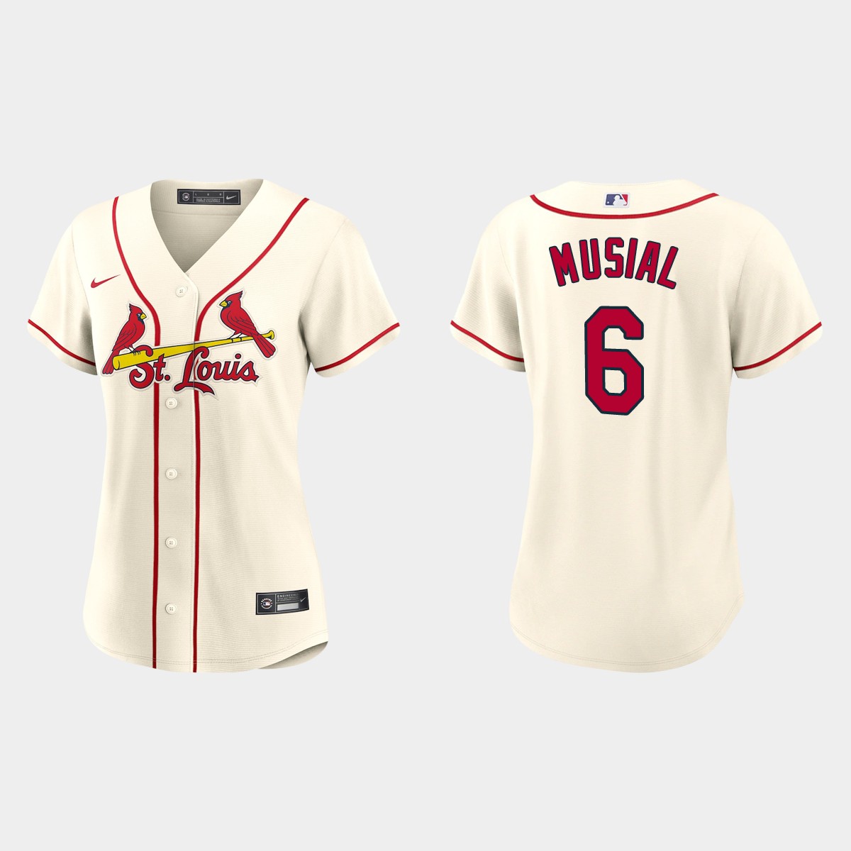 Women St. Louis Cardinals Stan Musial Cream Jersey