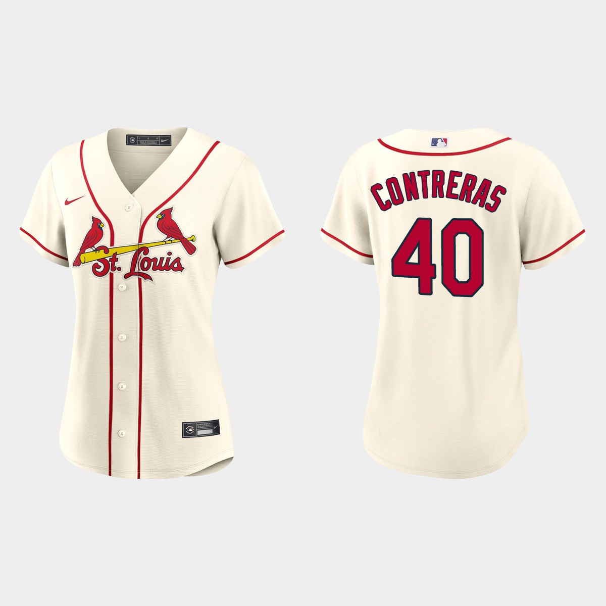 Women St. Louis Cardinals Willson Contreras Cream Jersey