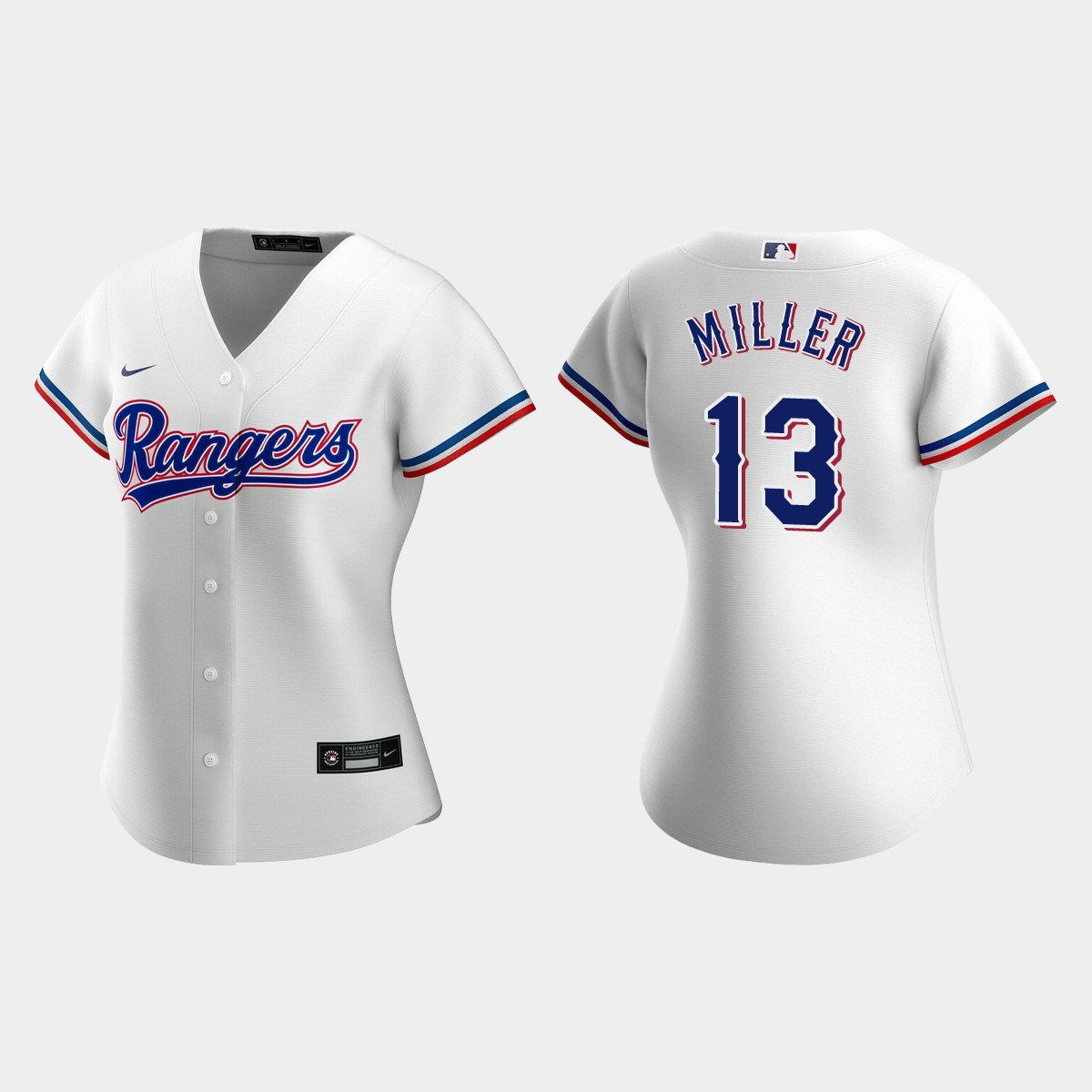 Women Texas Rangers Brad Miller White Jersey