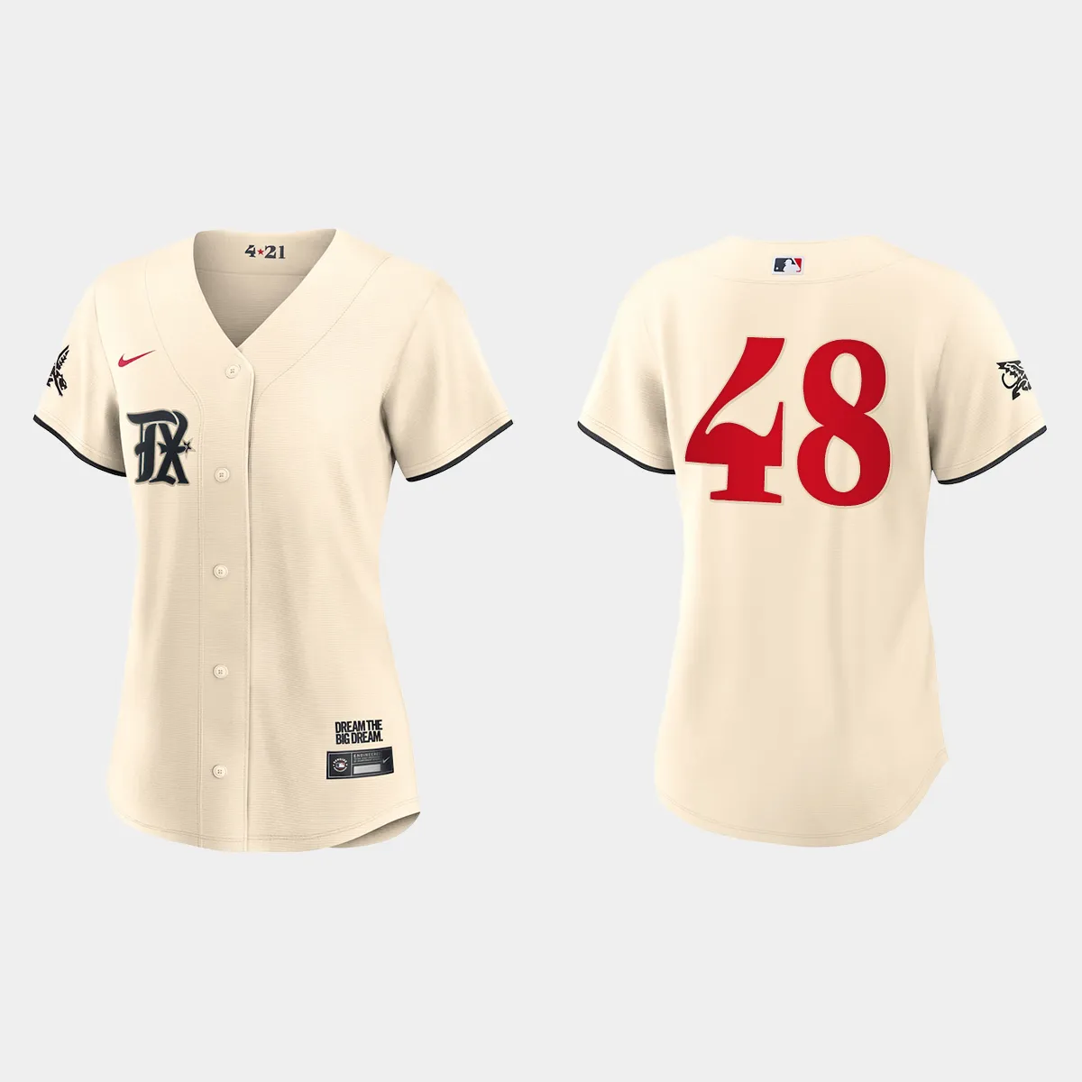 Women Texas Rangers Jacob deGrom Cream 2023 City Connect Jersey