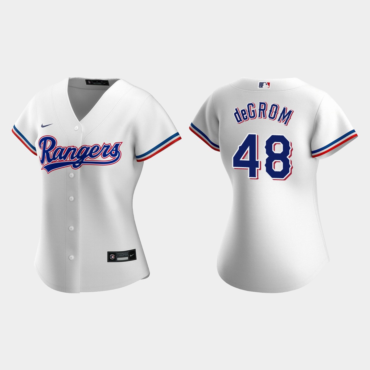 Women Texas Rangers Jacob deGrom White Jersey