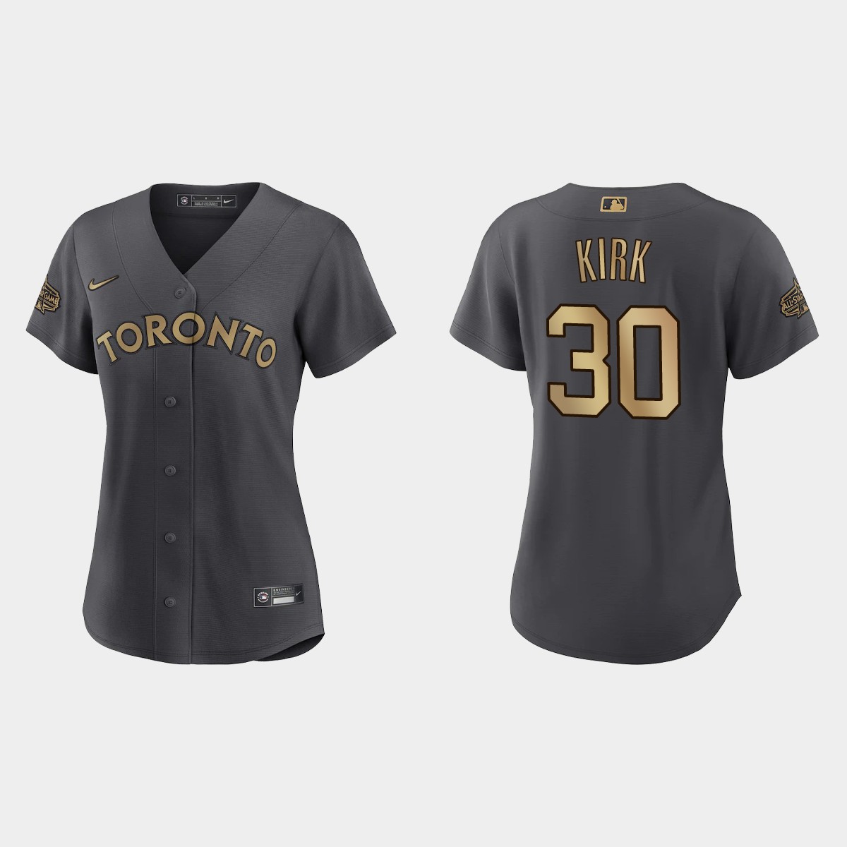 Women Toronto Blue Jays Alejandro Kirk Charcoal 2022 MLB All-Star Game Jersey