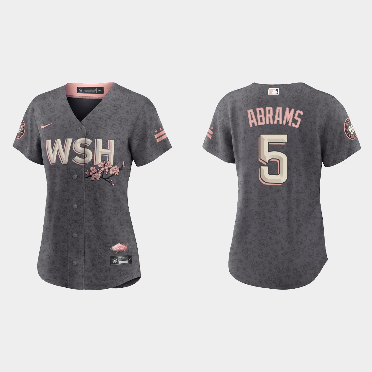 Women Washington Nationals C.J. Abrams Gray 2022 City Connect Jersey