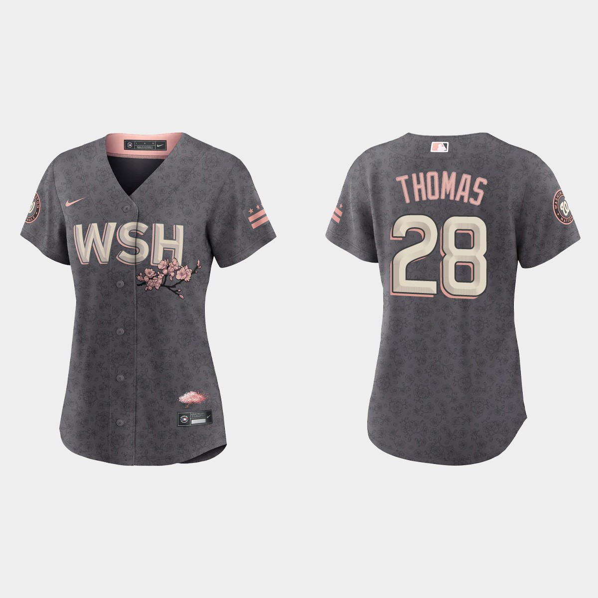 Women Washington Nationals Lane Thomas Gray 2022 City Connect Jersey