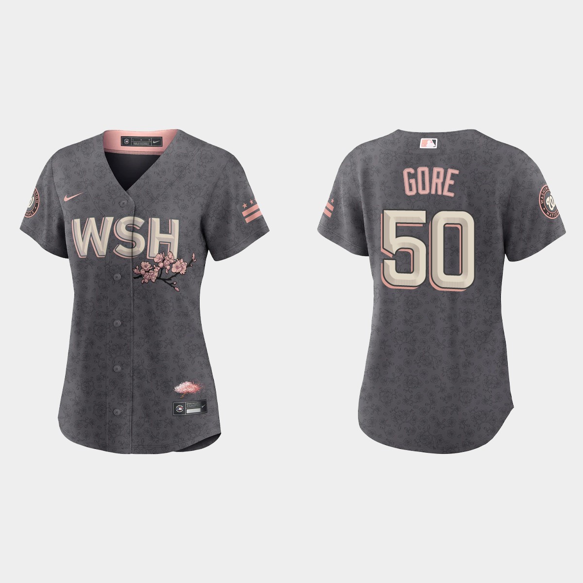 Women Washington Nationals MacKenzie Gore Gray 2022 City Connect Jersey
