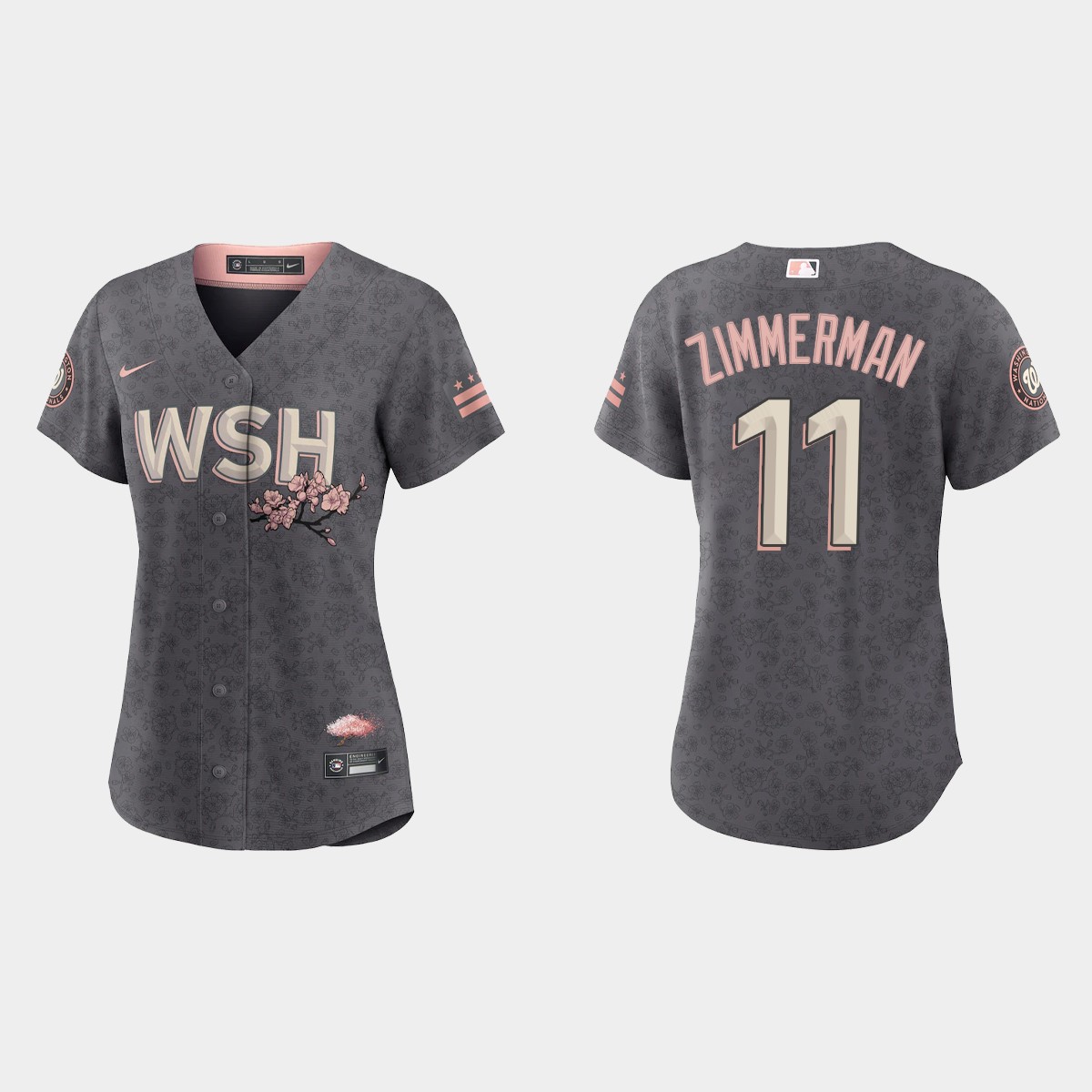 Women Washington Nationals Ryan Zimmerman Gray 2022 City Connect Jersey