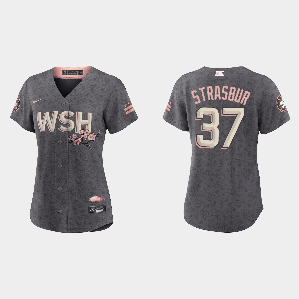 Women Washington Nationals Stephen Strasburg Gray 2022 City Connect Jersey