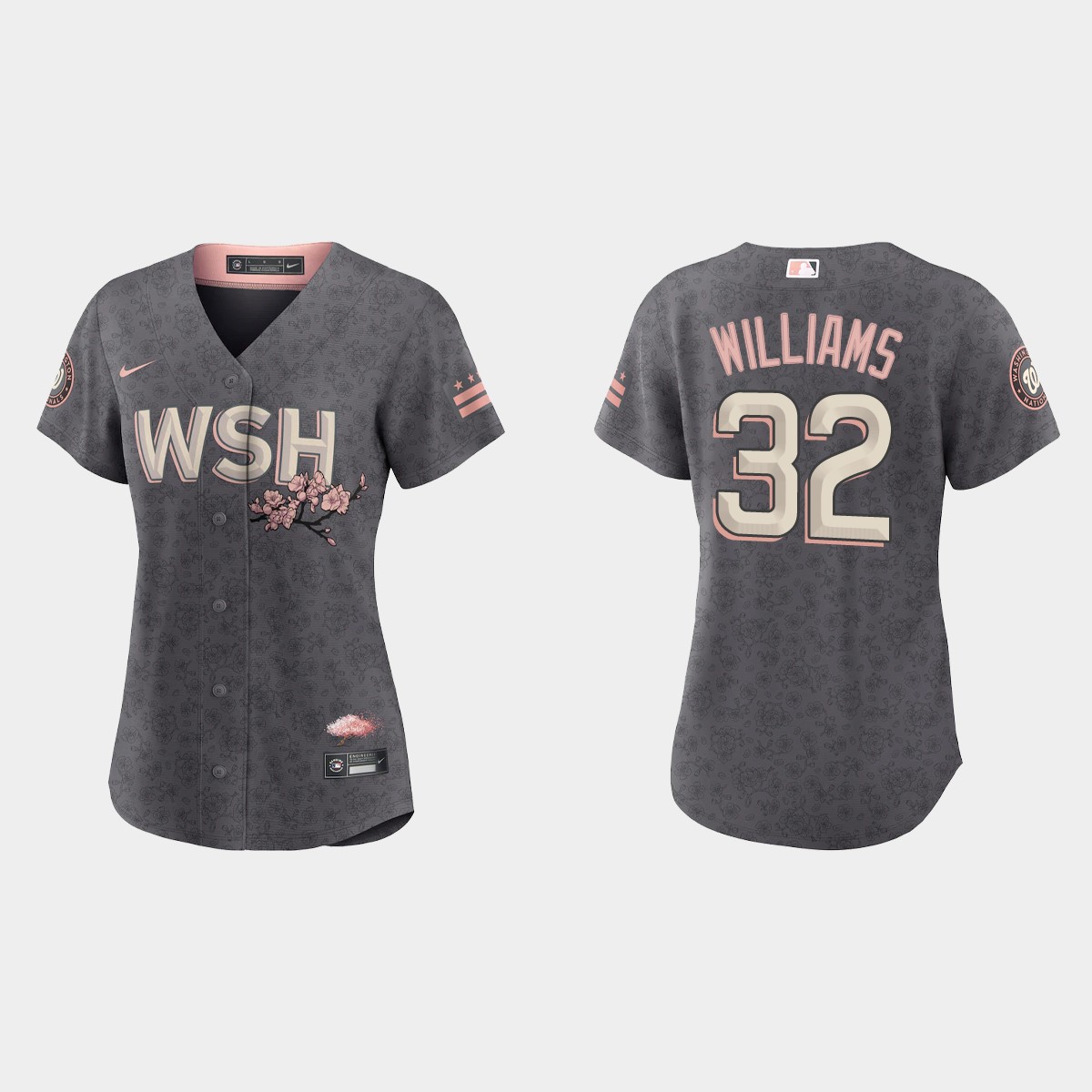 Women Washington Nationals Trevor Williams Gray City Connect Jersey