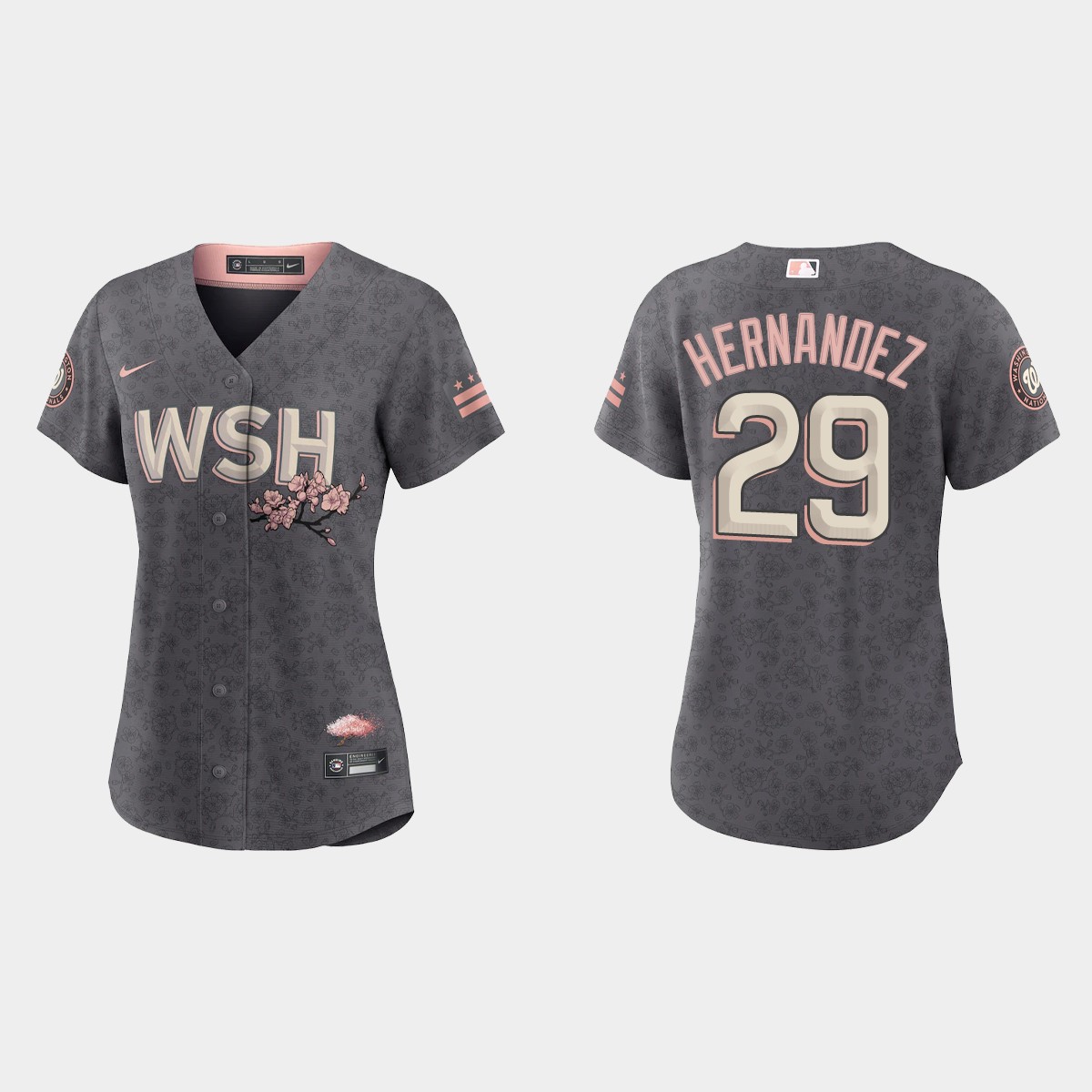 Women Washington Nationals Yadiel Hernandez Gray 2022 City Connect Jersey
