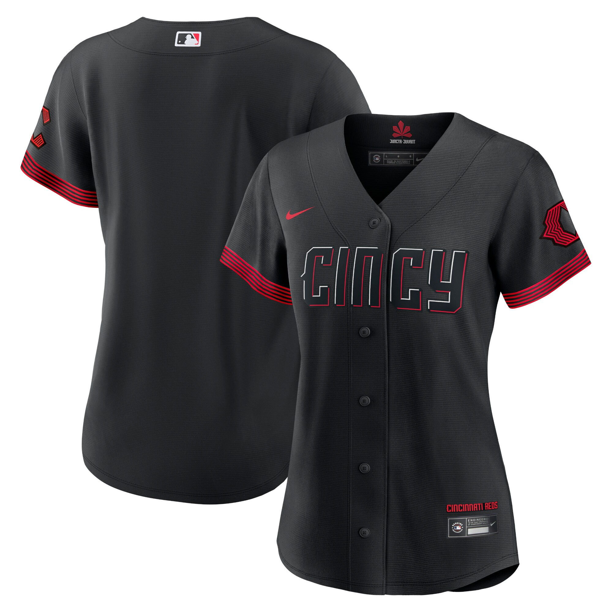 Women Women's Cincinnati Reds Black 2023 City Connect Flex Jersey - All Stitched