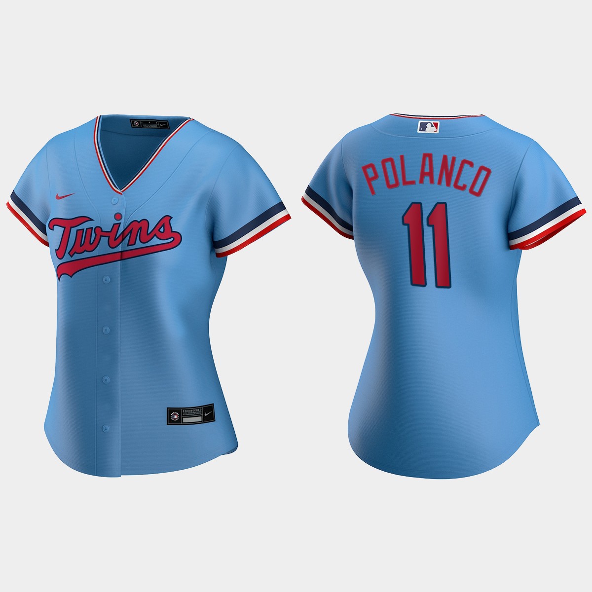 Women's #11 Jorge Polanco Minnesota Twins Alternate Jersey - Light Blue