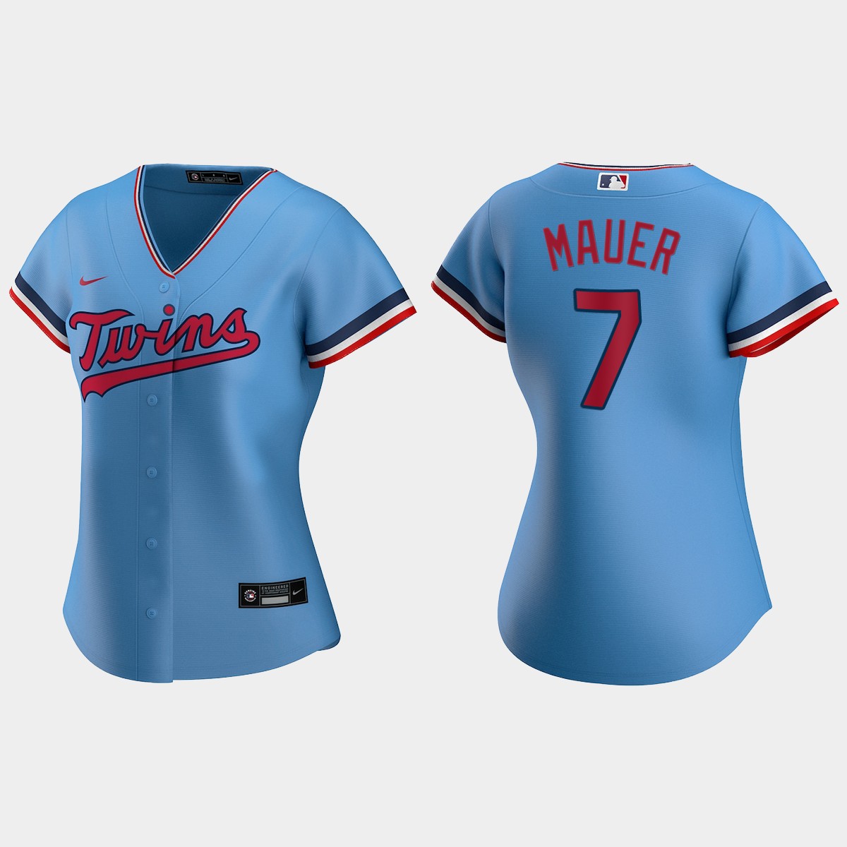Women's #7 Joe Mauer Minnesota Twins Alternate Jersey - Light Blue