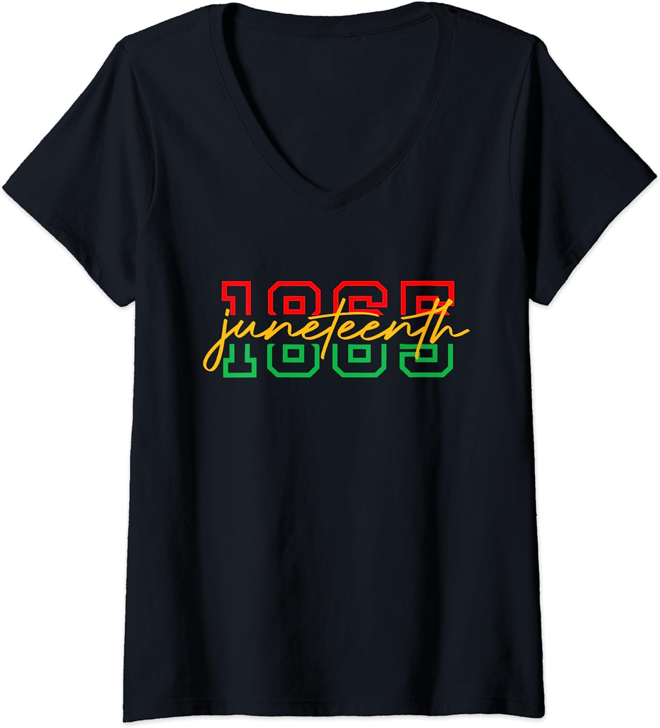 Womens 1865 Juneteenth Celebrate African American Freedom Day Women V-NeckT-Shirt