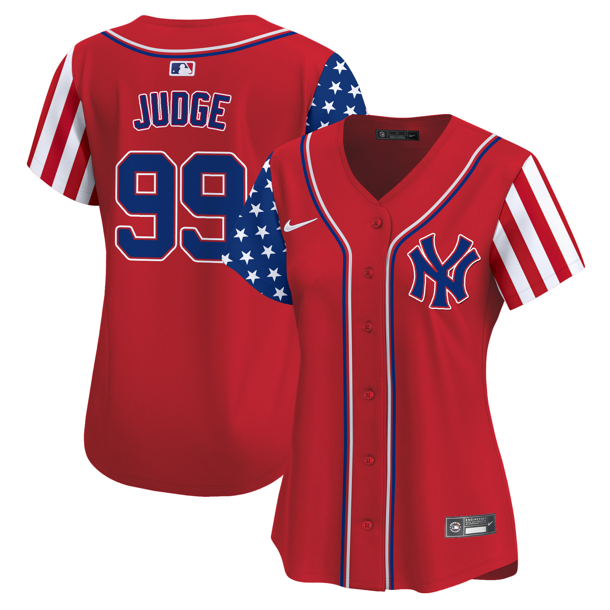 Women's Aaron Judge New York Yankees 2024 Independence Day Vapor Premier Limited Red Jersey - All Stitched