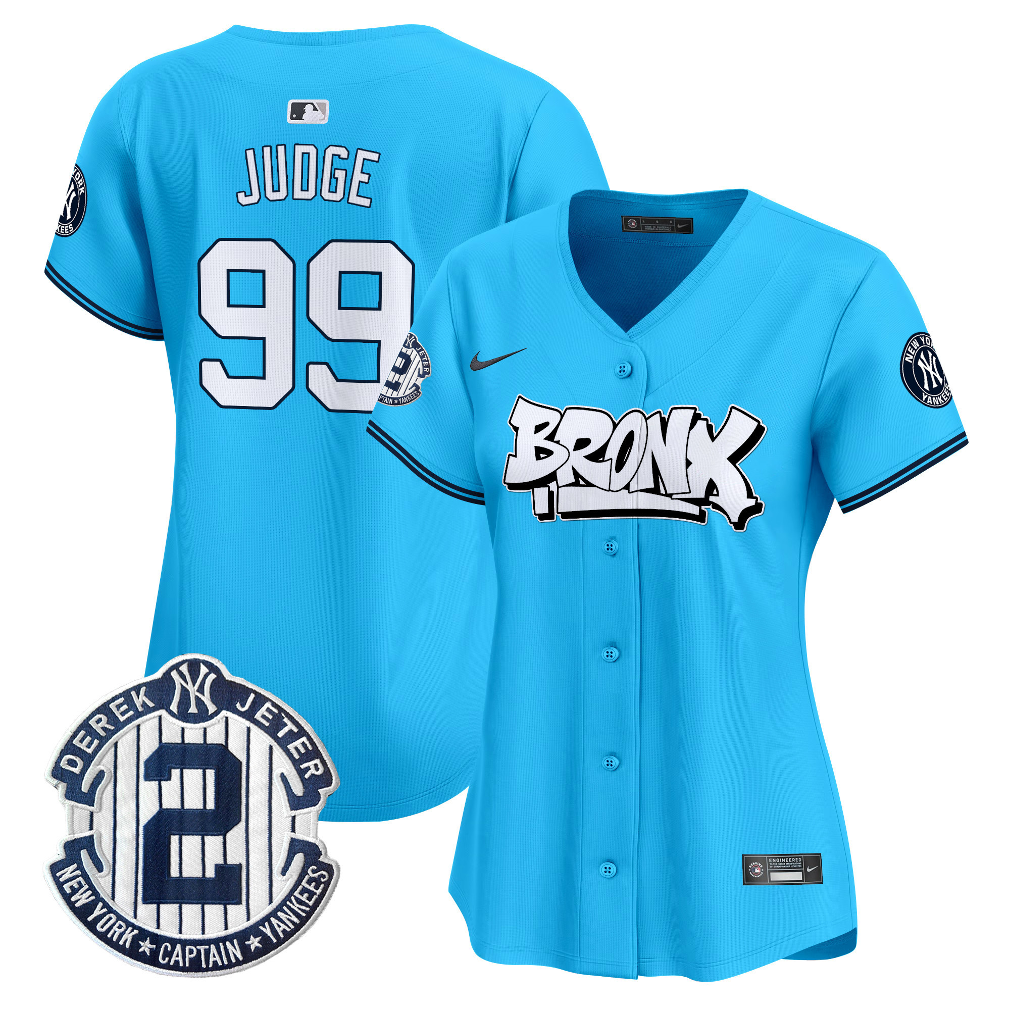 Women's Aaron Judge New York Yankees The Bronx Graffiti Vapor Premier Limited Light Blue Jersey V3 - All Stitched