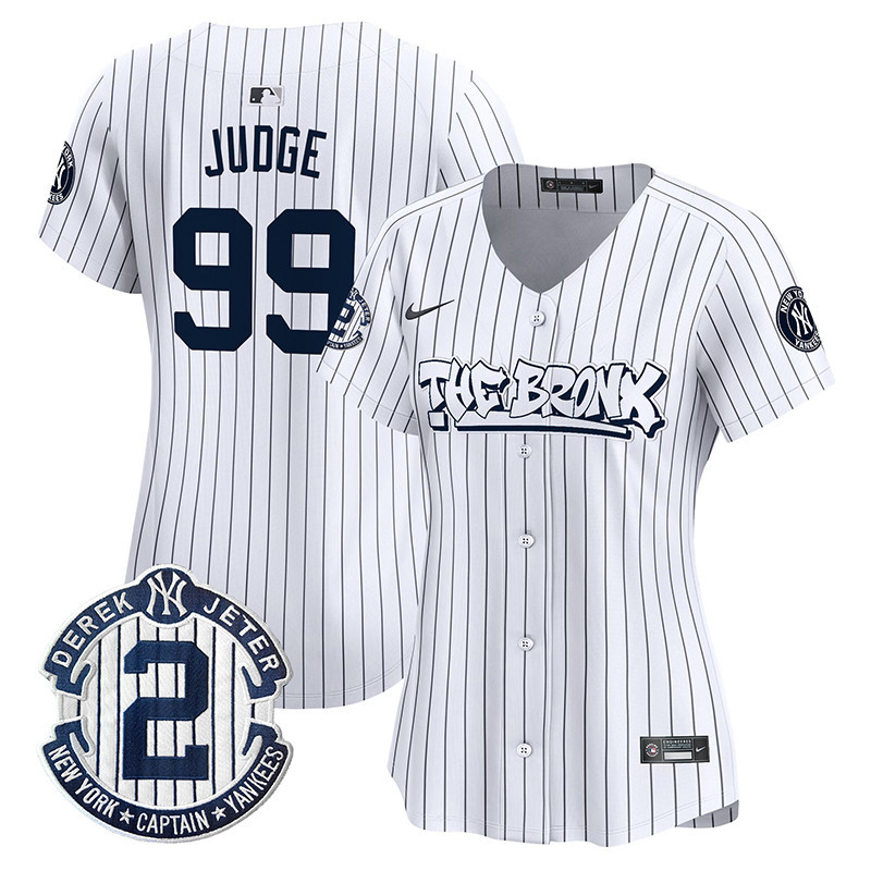 Women's Aaron Judge New York Yankees The Bronx Graffiti Vapor Premier Limited Pinstripe Jersey - All Stitched